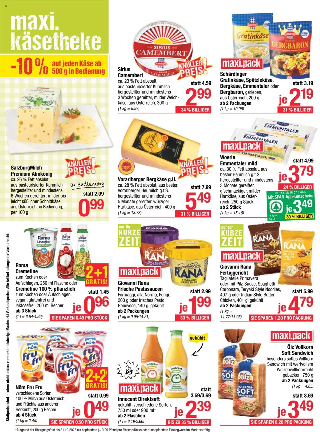 Maximarkt Flugblatt gültig ab 18.08.2025 | Seite: 8 | Produkte: Milch, Butter, Käse, Hajdina liszt