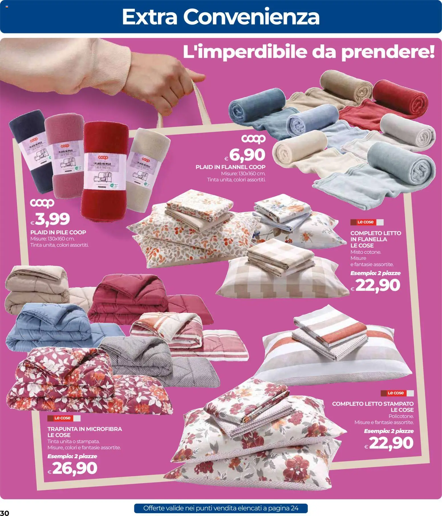 Volantino COOP del 07.01.2026 | Pagina: 30 | Prodotti: Pile, Plaid, Trapunta, Letto