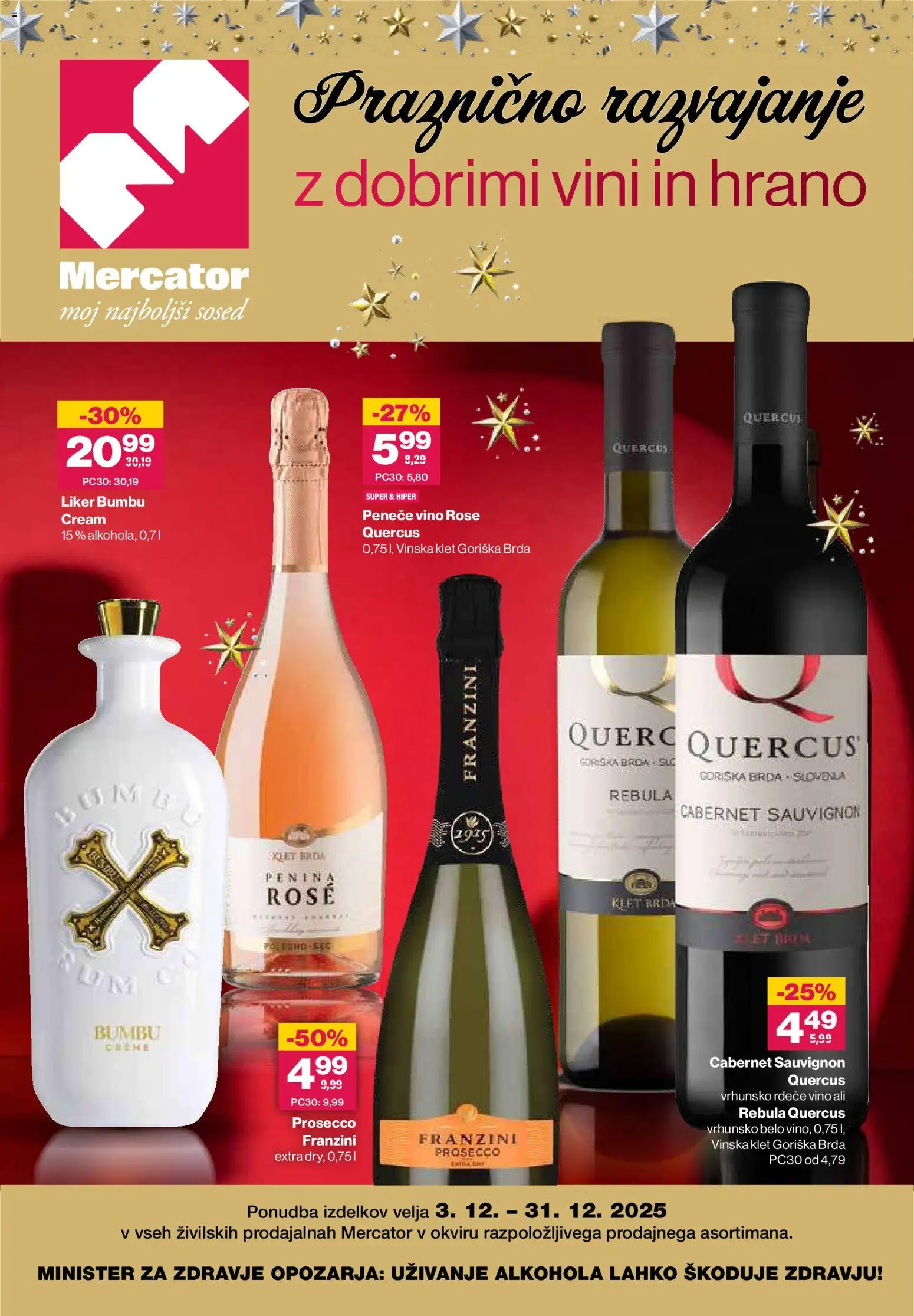 Novi Mercator katalog ponudbe – veljaven od 03.12.2025 | Stran: 1 | Izdelki: Penina, Vino
