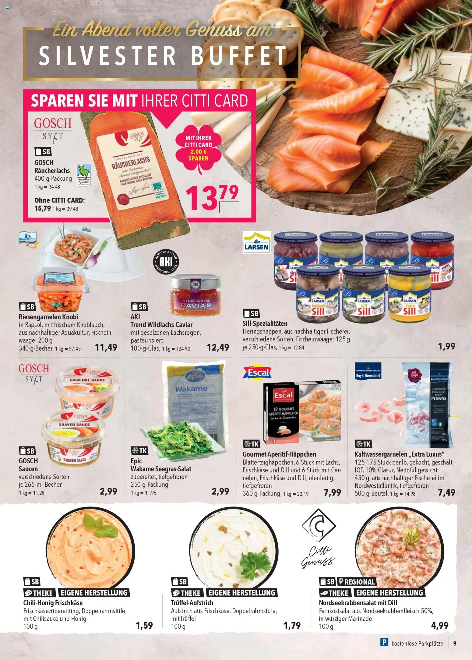 CITTI Markt Prospekt 	 – gültig ab 27.12.2025 | Seite: 9 | Produkte: Theke, Räucherlachs, Dill, Frischkase