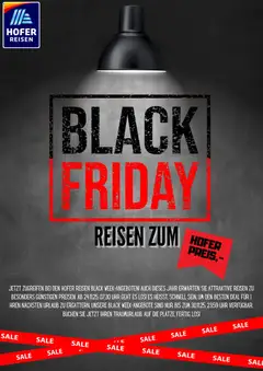 Hofer Reisen - Black Friday Ankündigung ab 19.11.2025 gültig