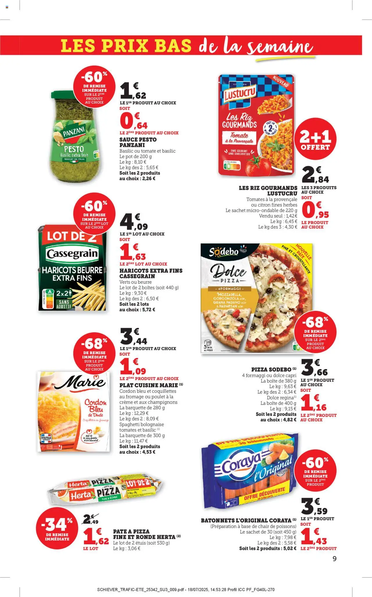  | Page: 9 | Produits: Volaille, Pâte à pizza, Fromage, Riz