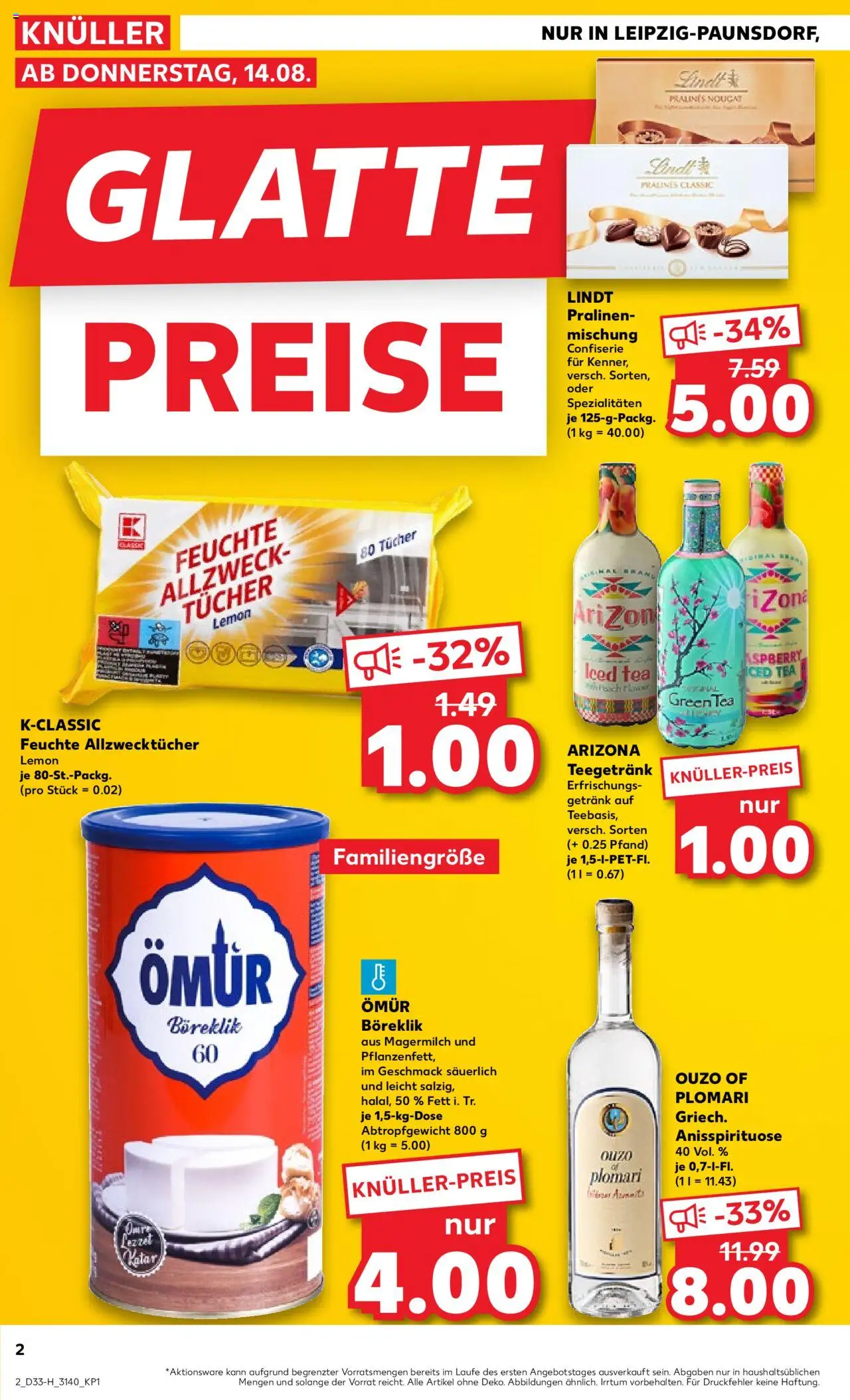 Kaufland prospekt Leipzig	 - gültig ab dem 14.08.2025 | Seite: 2 | Produkte: Ouzo, Lindt