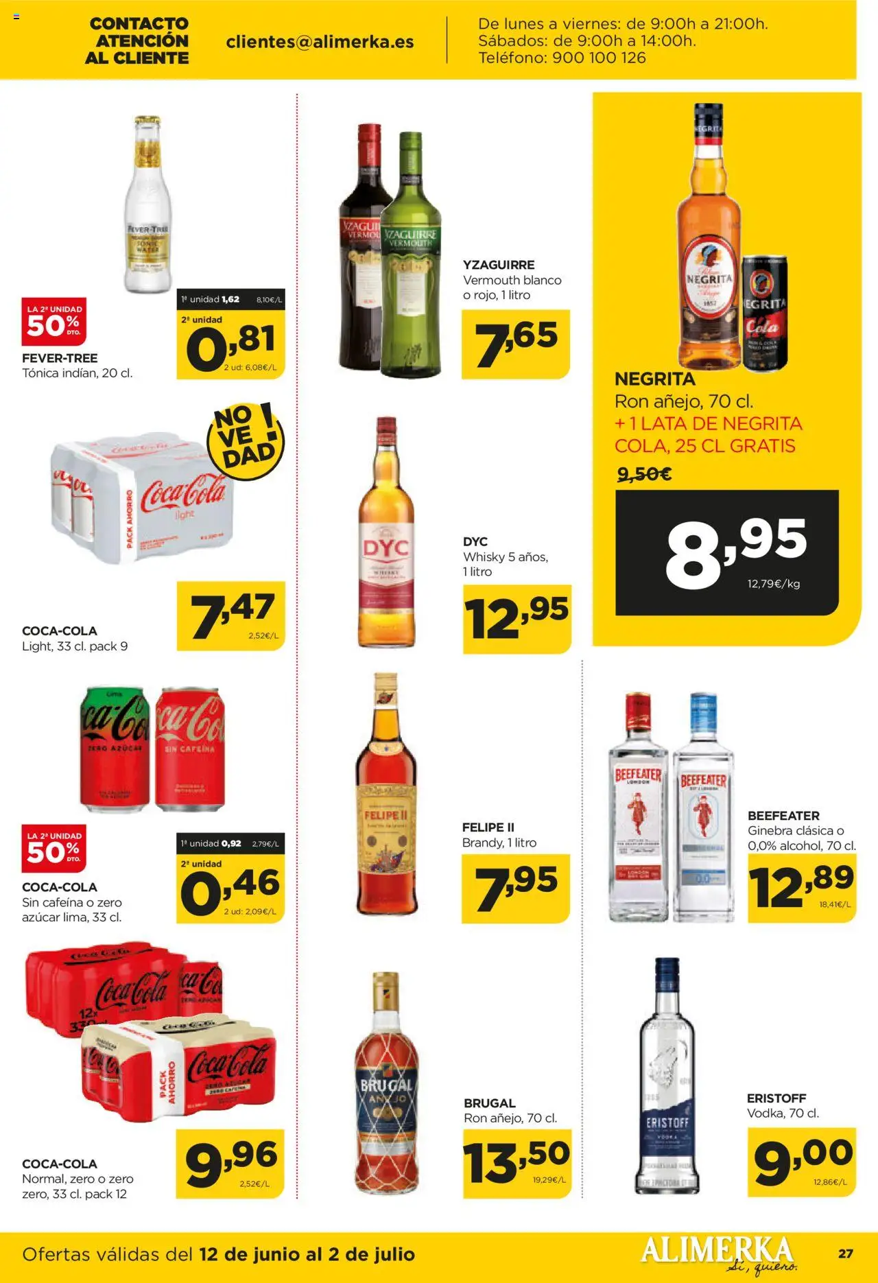 Alimerka folleto Asturias │ válido desde el 12.06.2025 | Página: 29 | Productos: Ron, Ginebra, Whisky, Teléfono