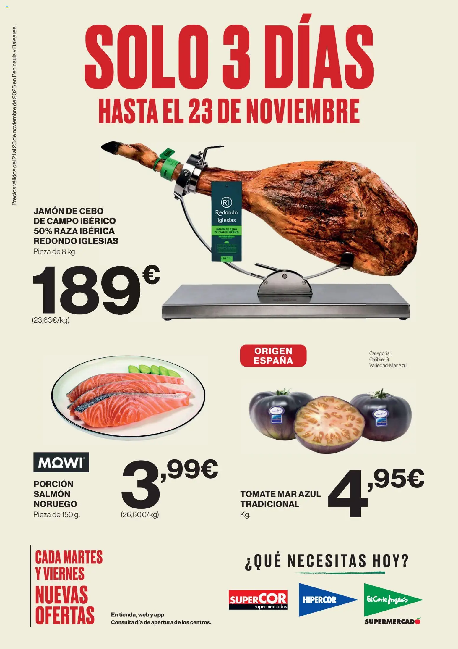 El Corte Inglés ofertas │ válido desde el 21.11.2025 | Página: 1 | Productos: Jamón