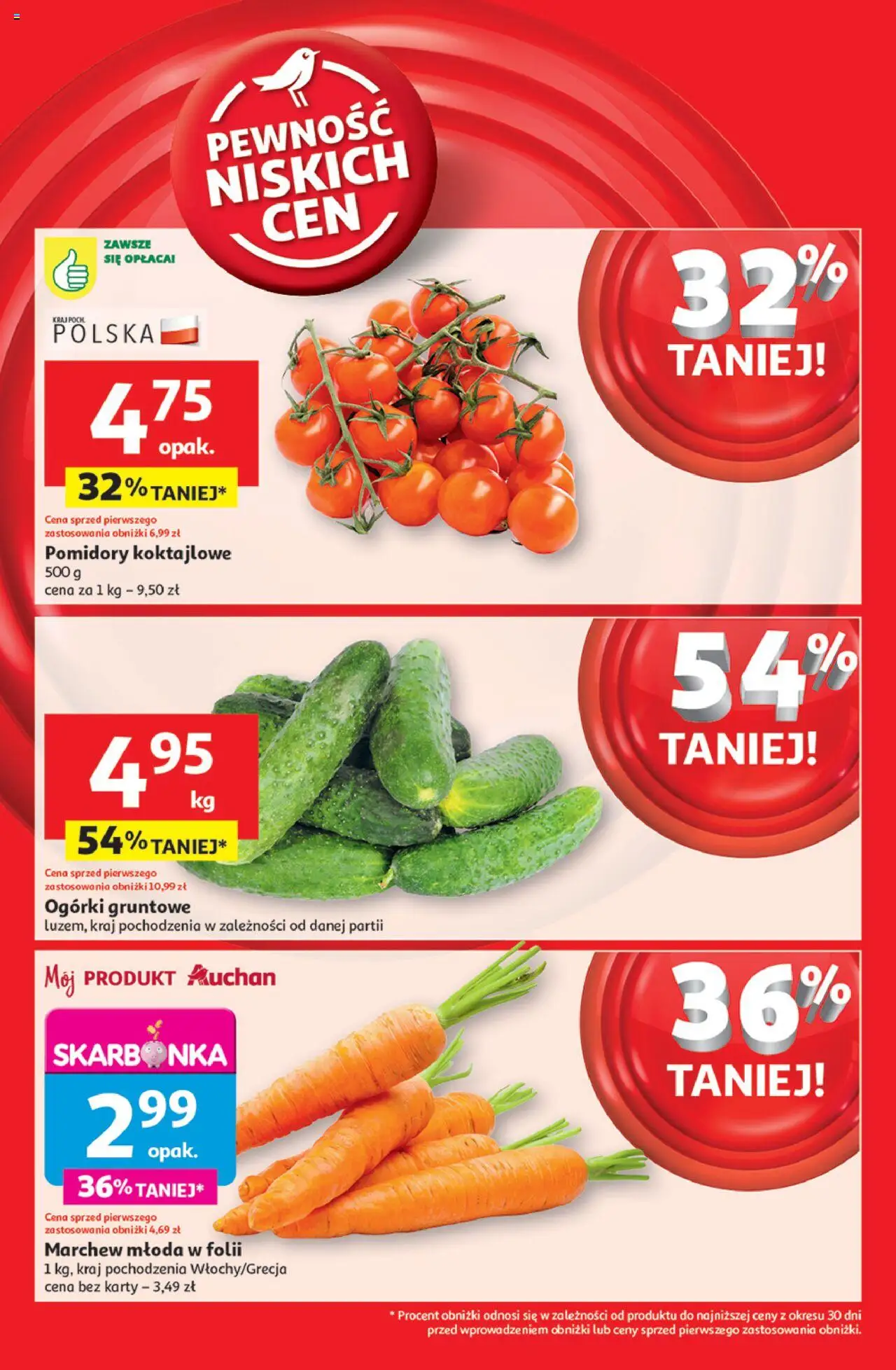 Auchan Gazetka od 05.06.2025 | Strona: 4 | Produkty: Pomidory, Ogórki, Ogórki gruntowe