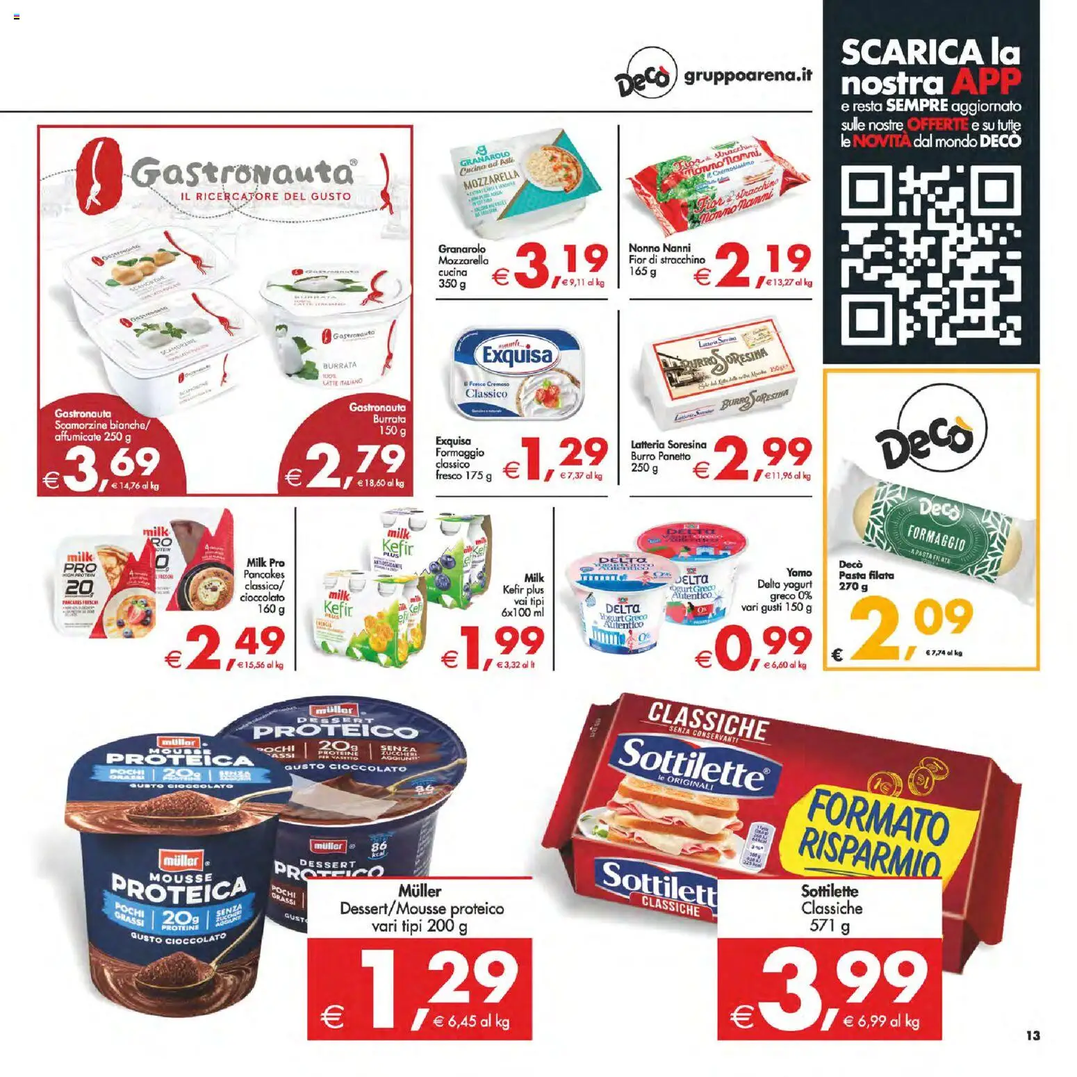 Volantino Decò del 24.10.2025 | Pagina: 15 | Prodotti: Yogurt greco, Mozzarella, Latte, Burro