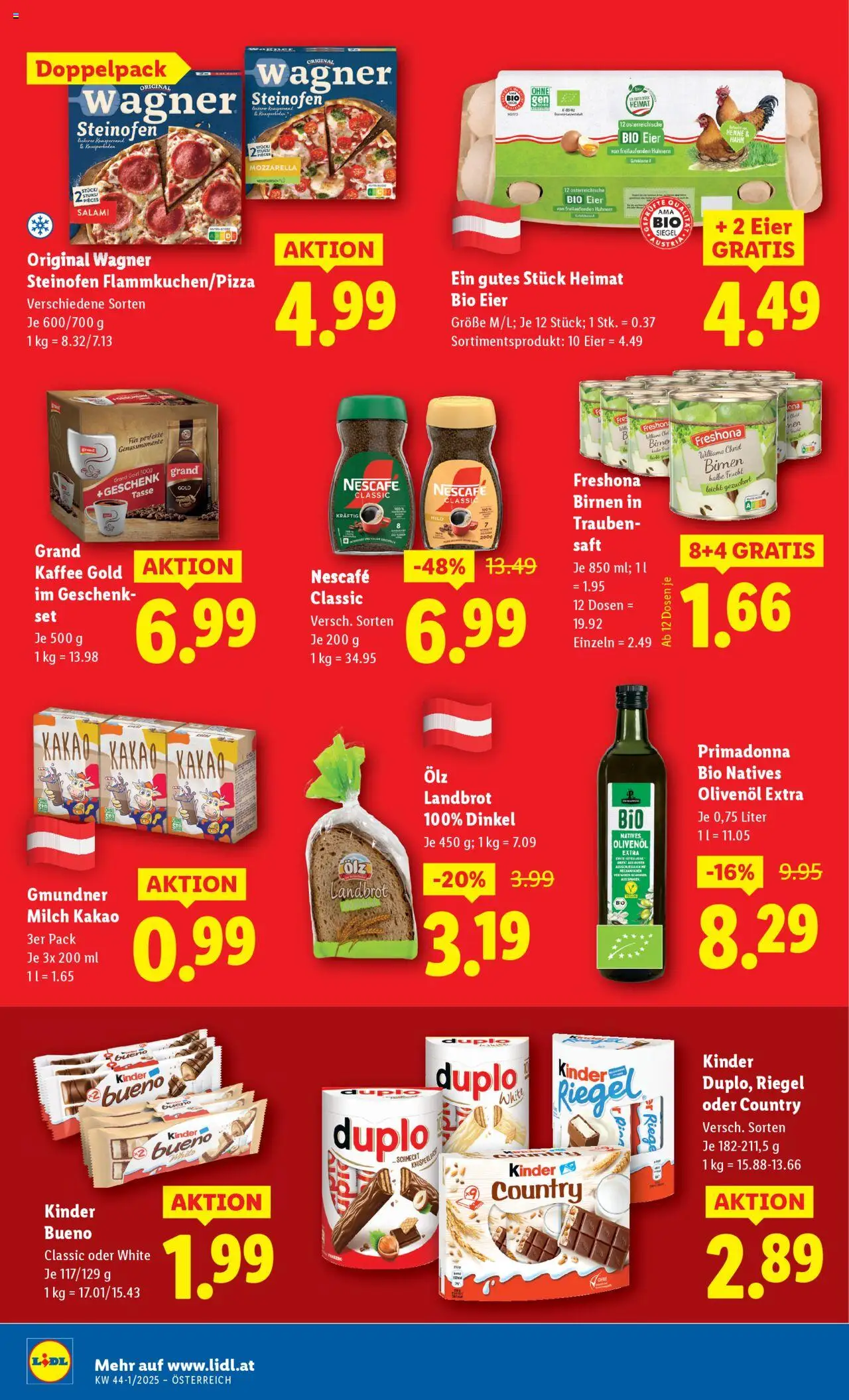 Lidl Flugblatt - Oberpullendorf, Güssing, Oberwart gültig ab 23.10.2025 | Seite: 44 | Produkte: Milch, Eier, Kaffee, Salami