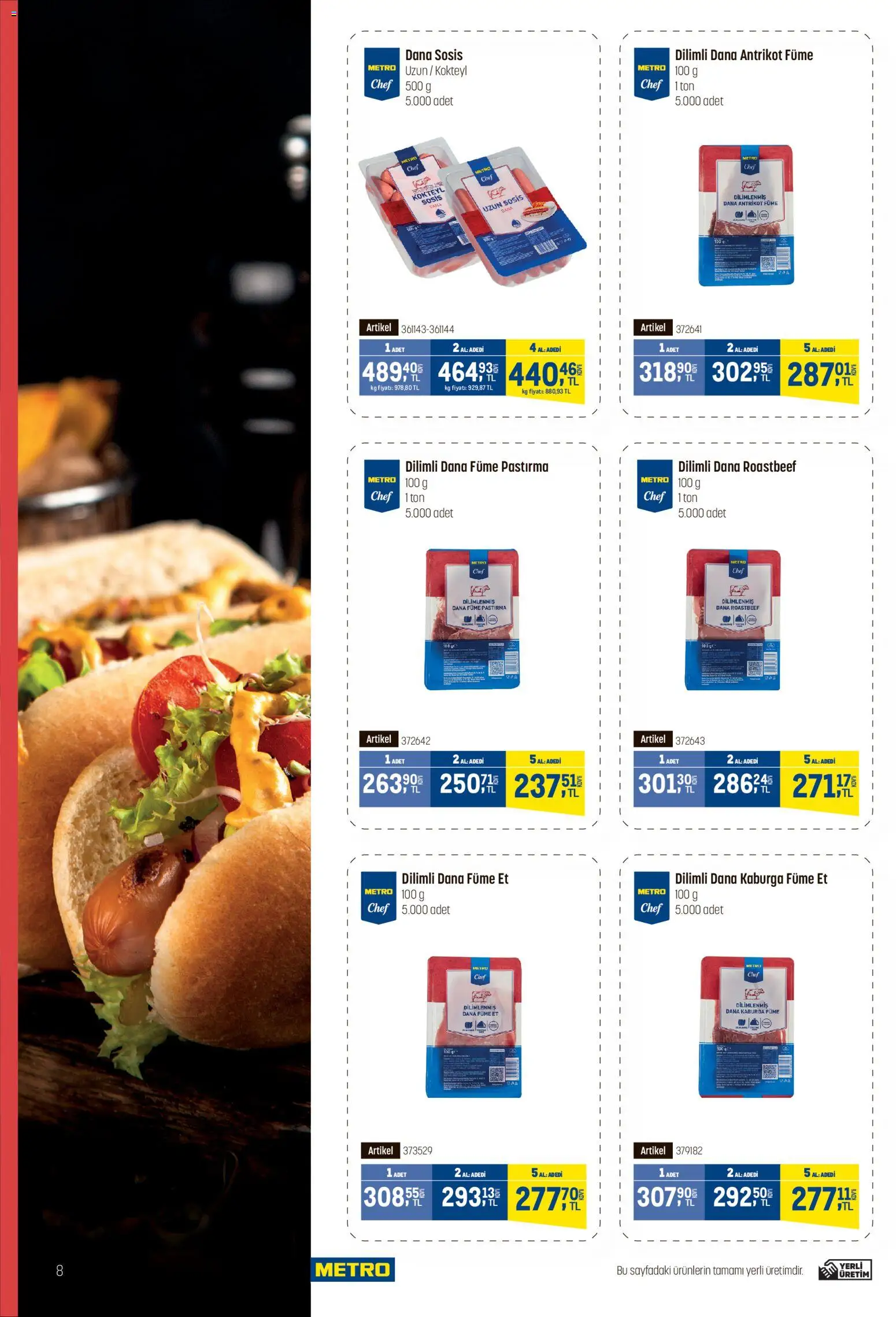 Metro - Fast Food Kataloğu - 18.03.2026 tarihinden itibaren geçerlidir | Sayfa: 8 | Ürünler: Sosis, Dana füme