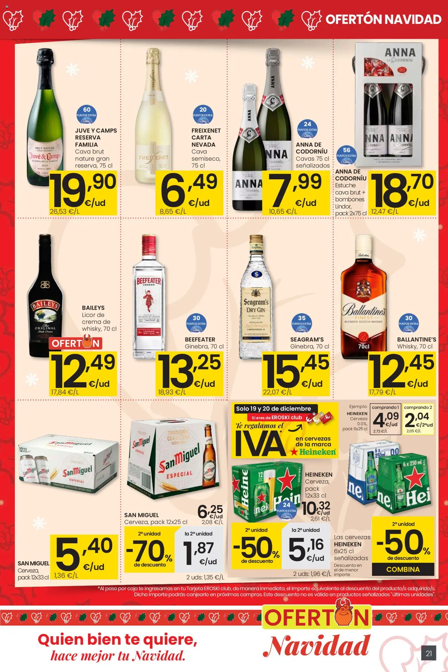 Eroski - City │ válido desde el 18.12.2025 | Página: 21 | Productos: Licor, Té, Σπανάκι, Caja