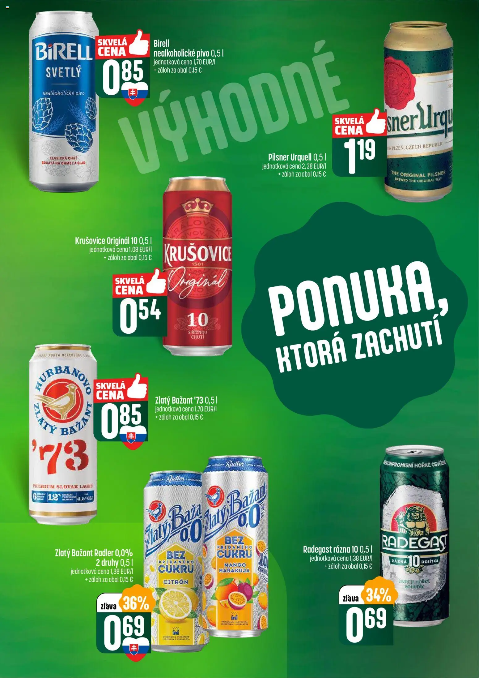 Nové COOP Jednota akcie – leták je platný od 22.01.2026 | Strana: 51 | Produkty: Pivo, Birell, Radegast, Mango
