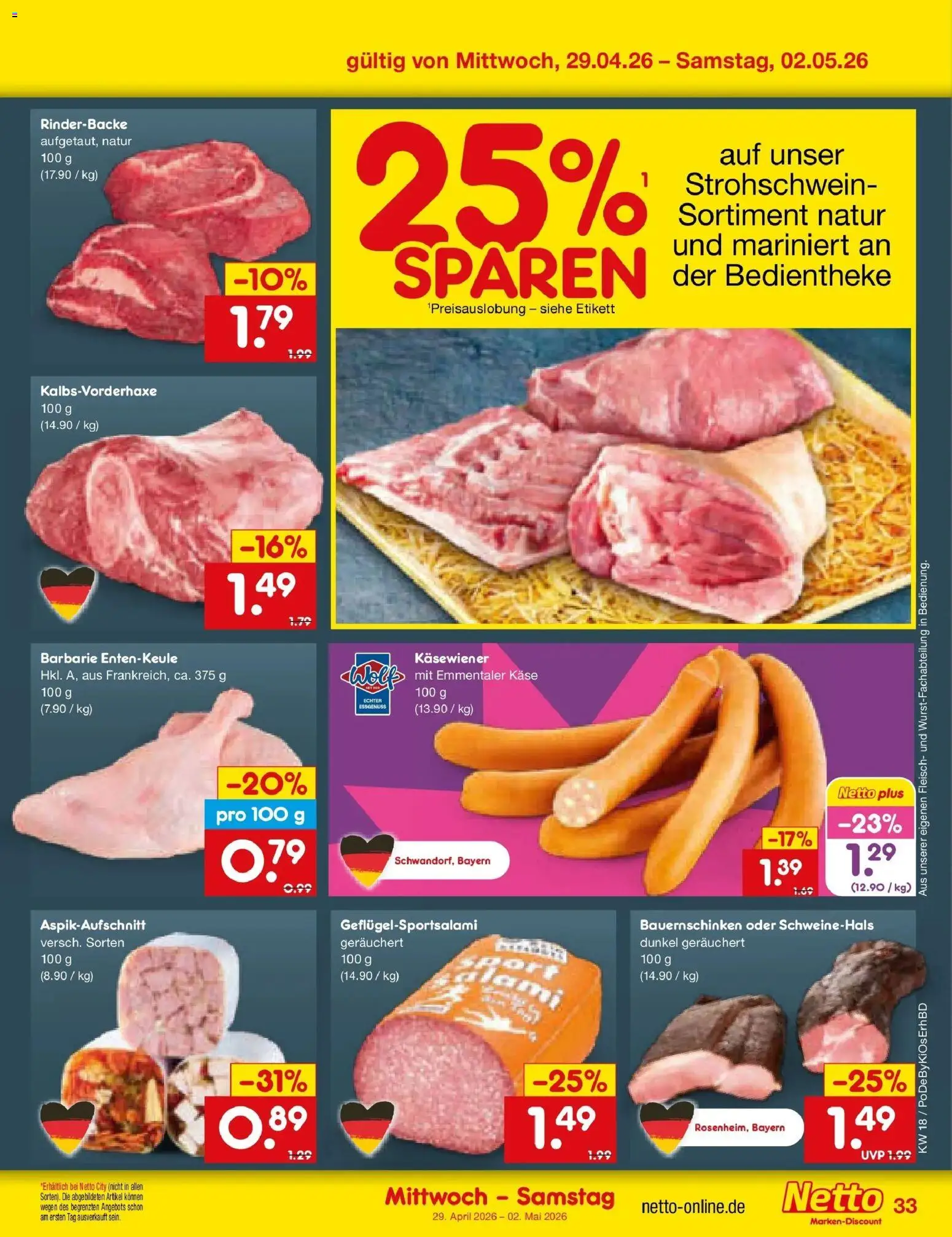 Netto Marken-Discount Prospekt Selb	 – gültig ab 27.04.2026 | Seite: 45 | Produkte: Käse, Fleisch