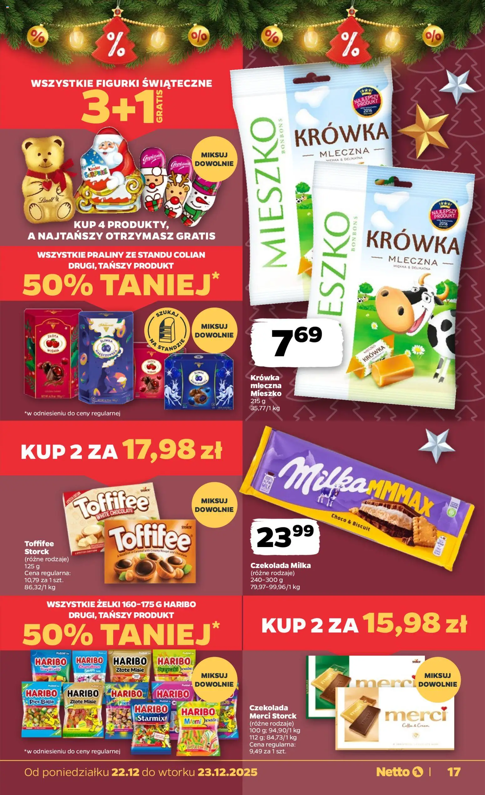Netto gazetka - Spożywcza od 22.12.2025 | Strona: 17 | Produkty: Merci, Krowka, Toffifee, Czekolada