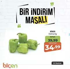 Biçen Market  Bir İndirim MaSali - 24.06.2025 tarihinden itibaren geçerlidir | Sayfa: 16 | Ürünler: Raf, Biber