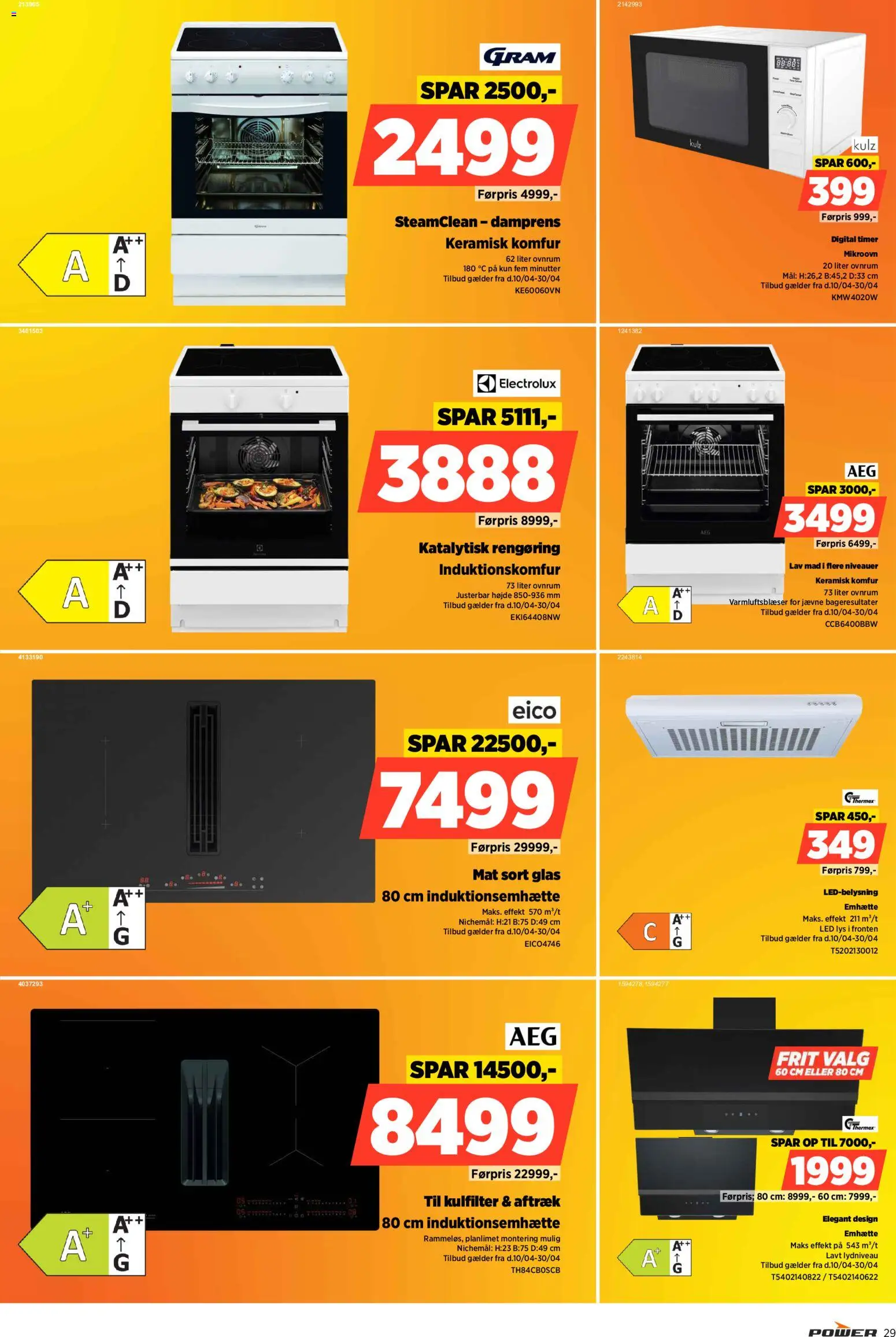 Power tilbudsavis – gyldig fra 24.04.2026 | Side: 29 | Produkter: Komfur