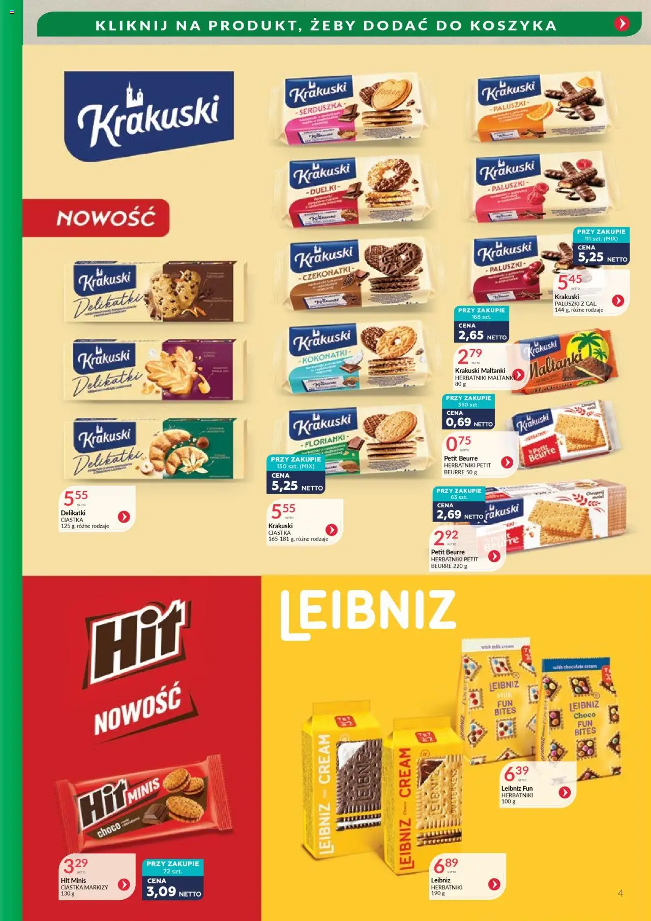 Eurocash Gazetka - Słodycze kawy i herbaty od 01.10.2025 | Strona: 4 | Produkty: Herbatniki, Paluszki, Ciastka