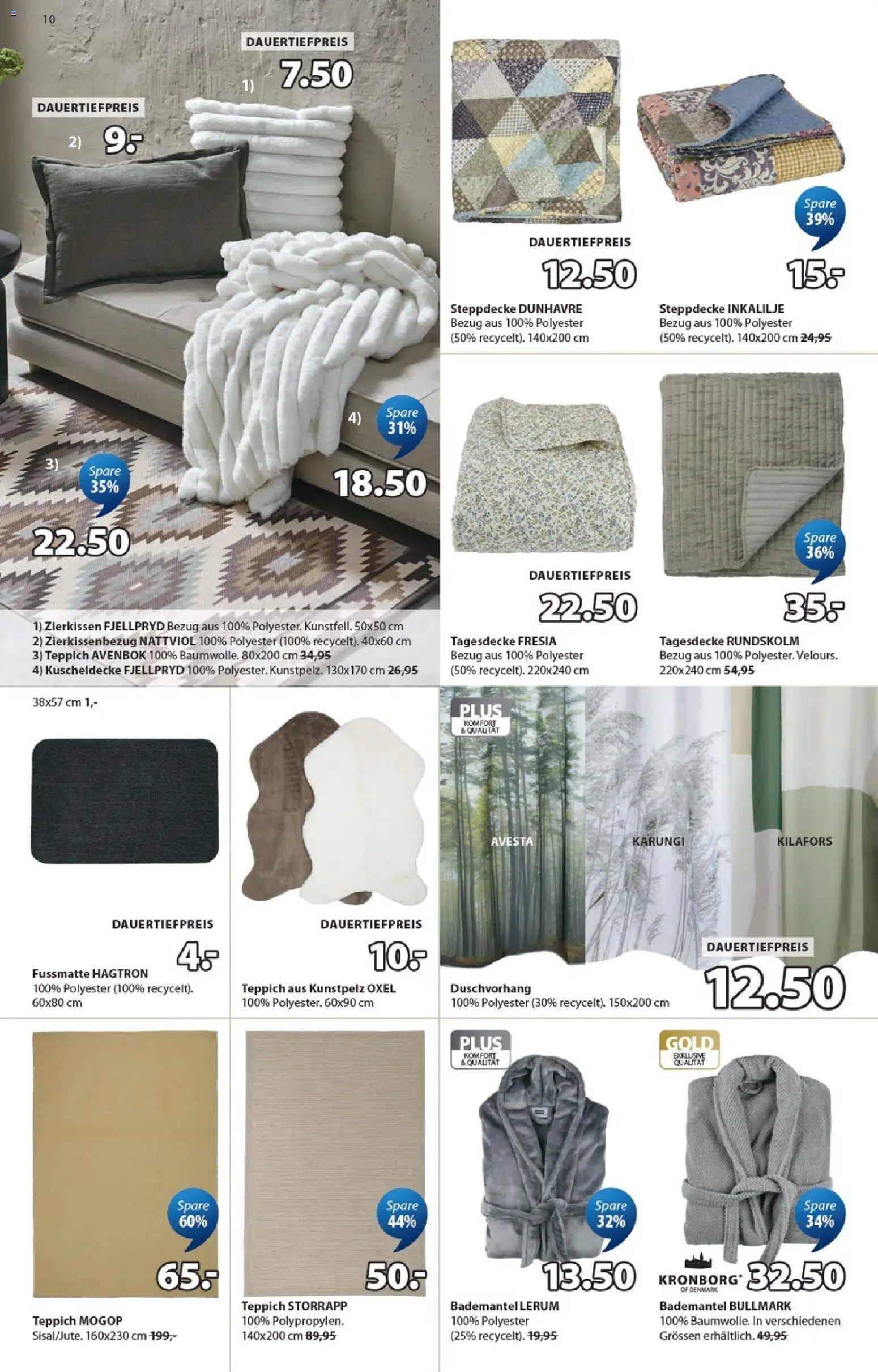 JYSK aktionen – gültig ab 28.04.2026 | Seite: 10 | Produkte: Tagesdecke, Teppich, Bademantel, Fußmatte
