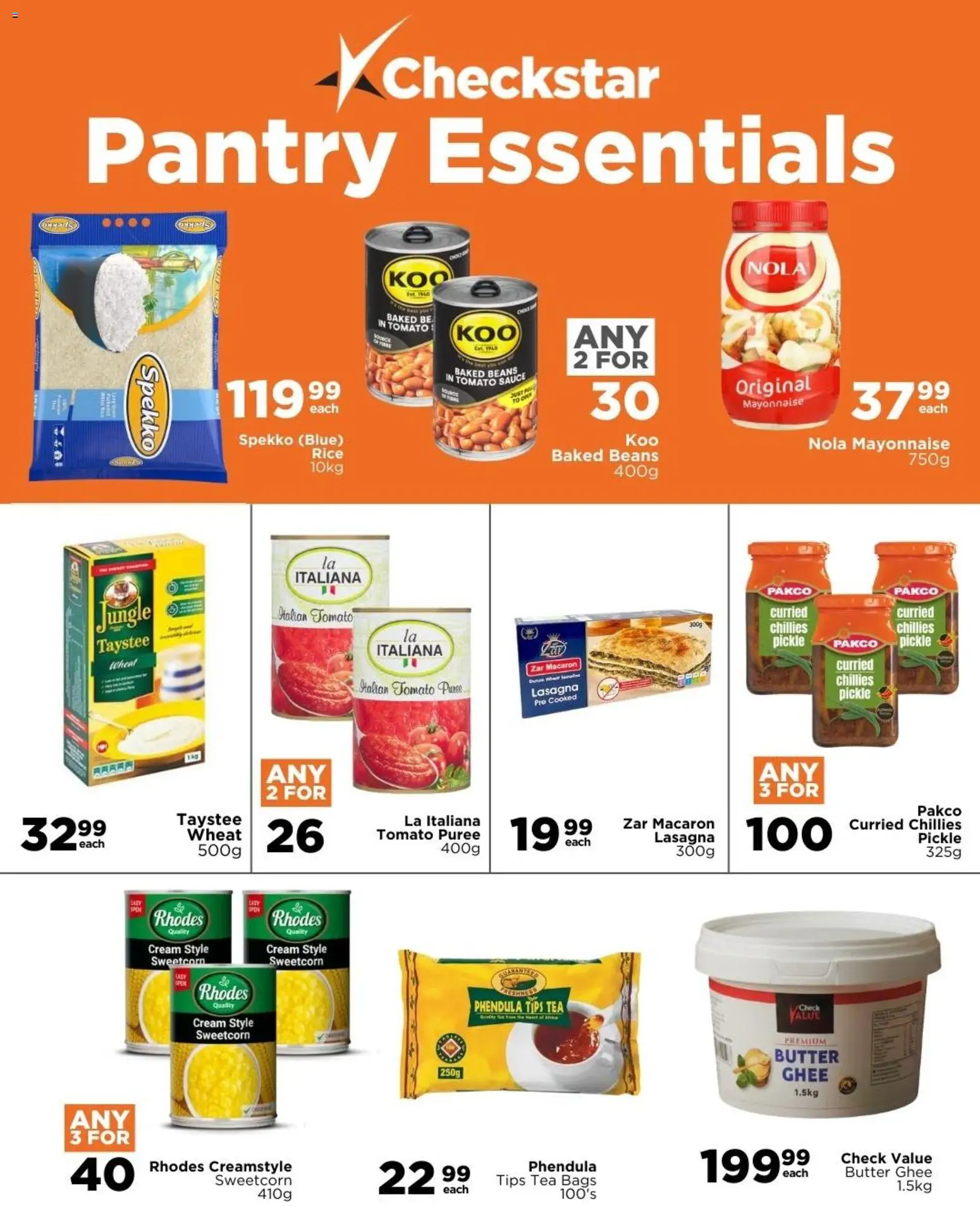 New Check Star catalogue – valid from 25.02.2026 | Page: 2 | Products: Butter, Rice, Tomato sauce, Mayonnaise