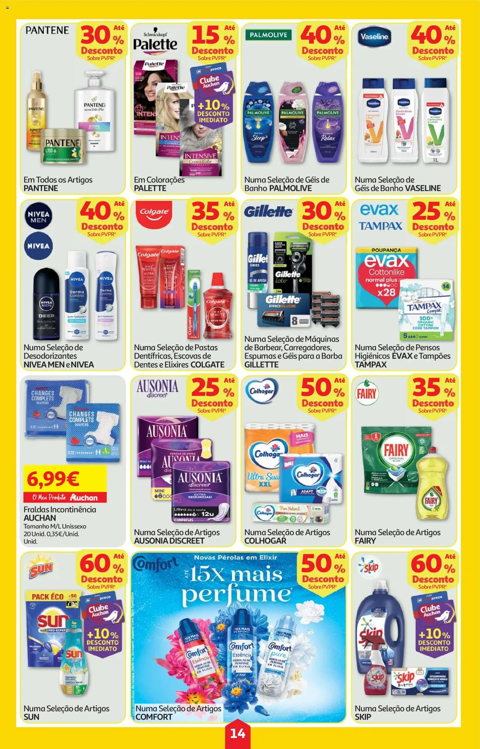 Auchan folheto │ válido de 13.11.2025 | Página: 14 | Produtos: Fraldas, Perfume, Banho, Doces