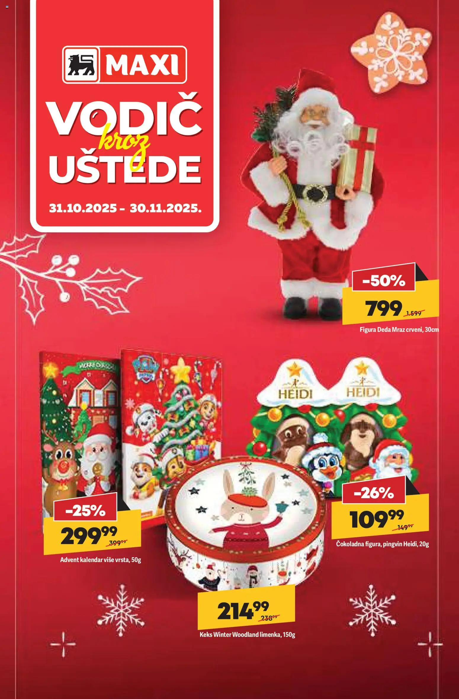 Maxi katalog - važi od 31.10.2025 | Strana: 1 | Proizvode: Keks, Advent kalendar