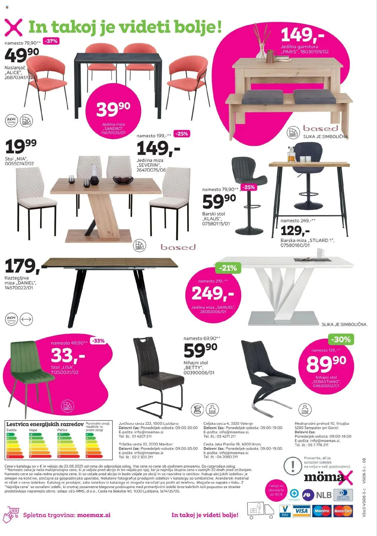 Mömax katalog │ velja od 18.08.2025 | Stran: 8 | Izdelki: Naslanjač, Jedilna miza, Miza, Stol
