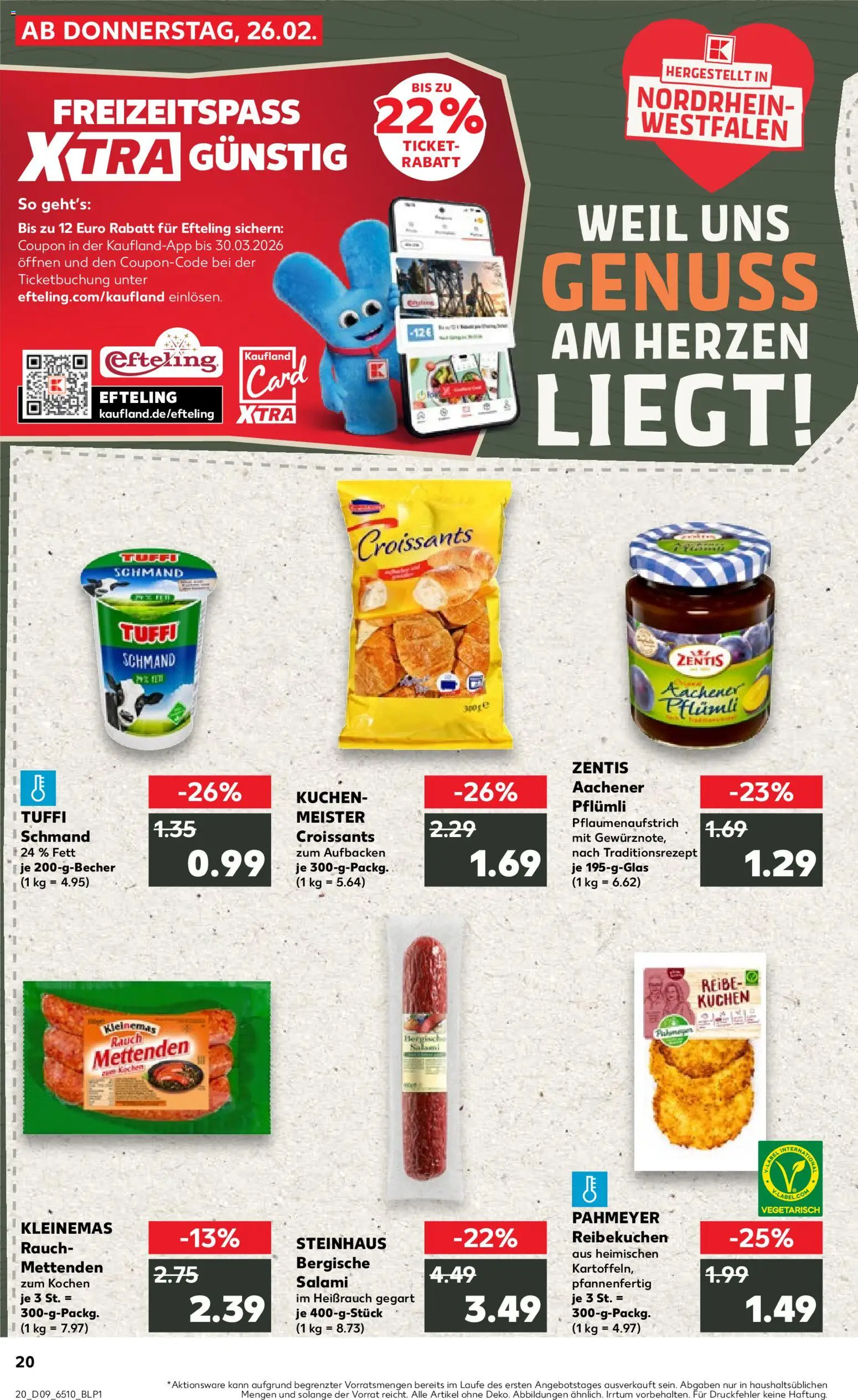 Kaufland prospekt Köln	 – gültig ab 26.02.2026 | Seite: 20 | Produkte: Salami, Kuchen