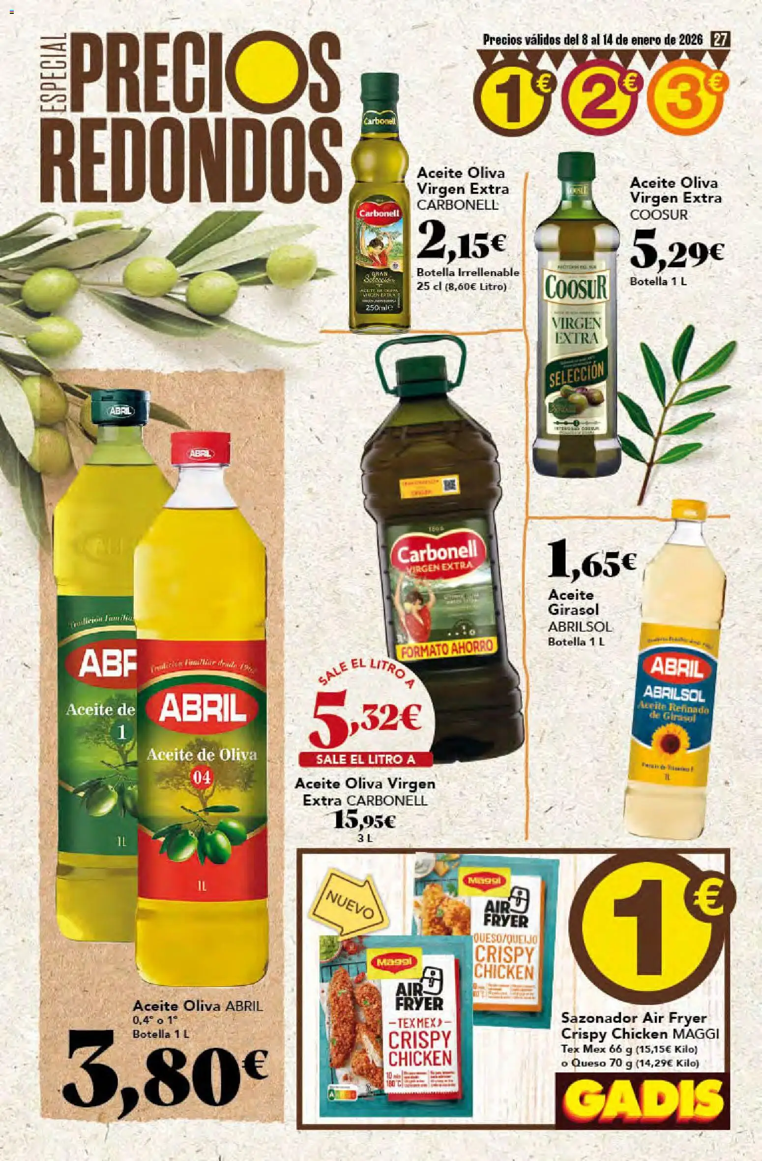 Gadis - folleto │ válido desde el 08.01.2026 | Página: 27 | Productos: Queso, Aceite, Sazonador, Aceite de oliva