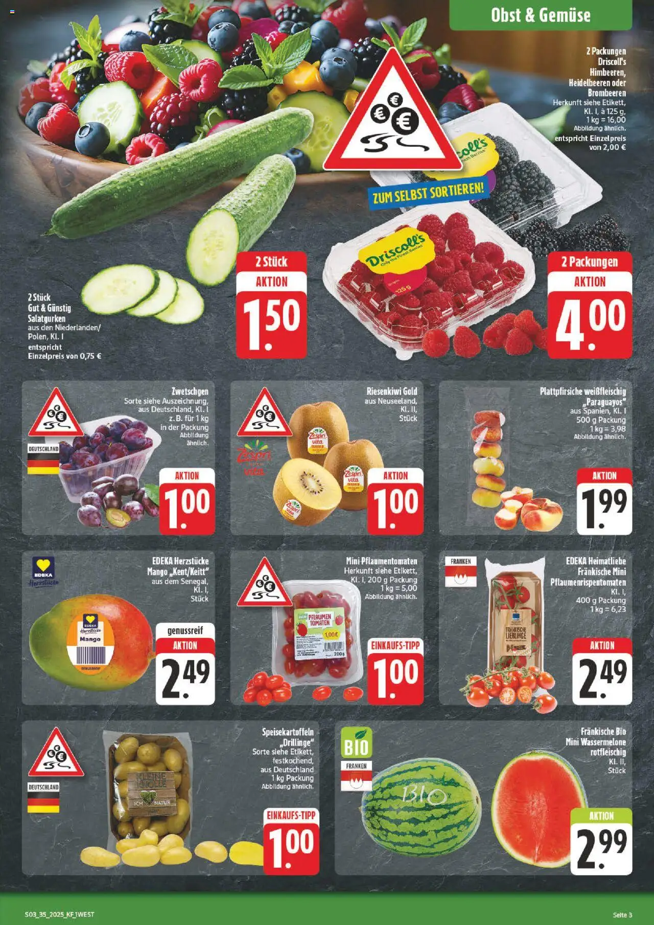 nah & gut Prospekt 	 - gültig ab dem 25.08.2025 | Seite: 3 | Produkte: Pflaumen, Zwetschgen, Heidelbeeren, Gemüse