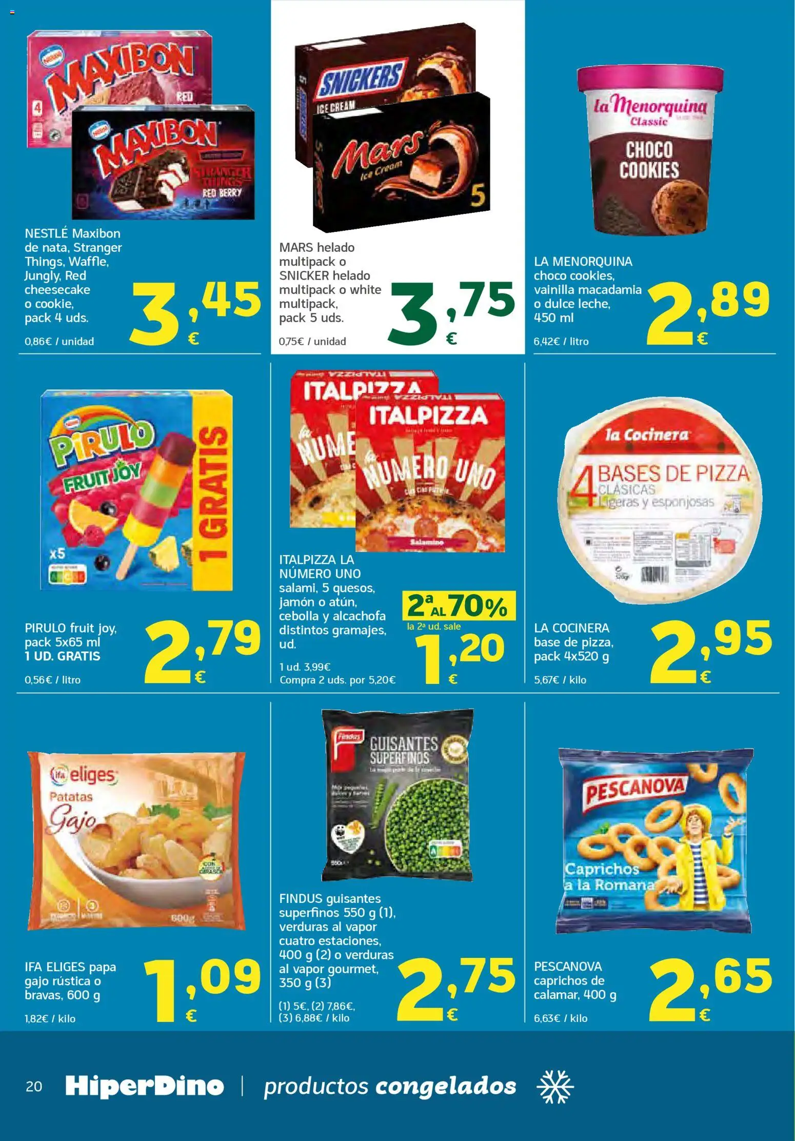HiperDino folleto │ válido desde el 23.04.2026 | Página: 20 | Productos: Jamón, Pizza, Helado, Παγωμένο τσάι