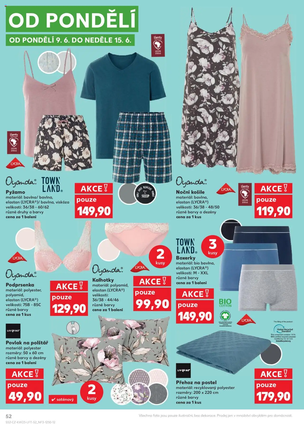 Kaufland leták - Praha 8 od 04.06.2025 | Strana: 52 | Produkty: Košile, Kalhotky, Pyžamo, Boxerky