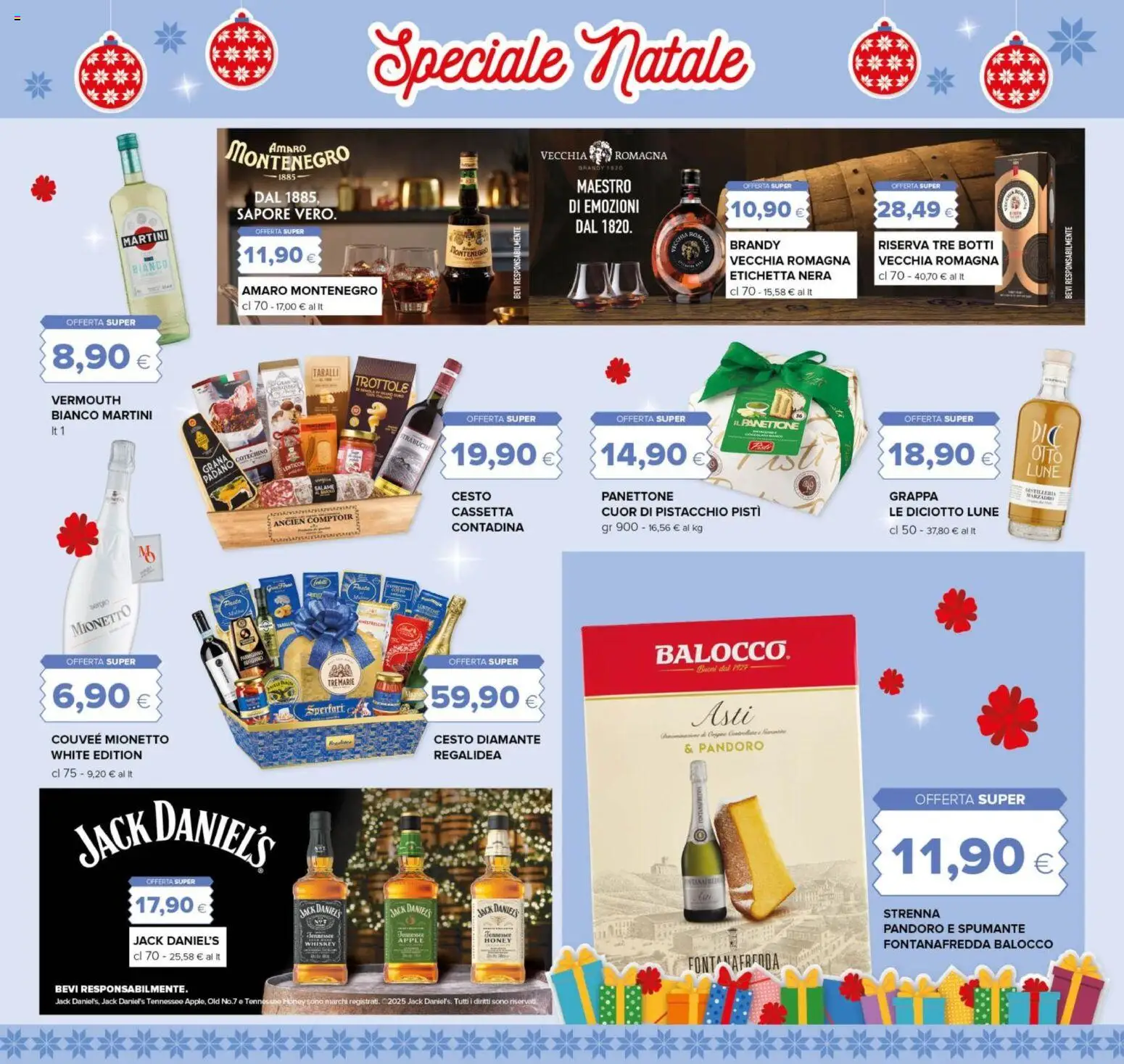 Volantino Oasi del 15.12.2025 | Pagina: 7 | Prodotti: Pandoro, Panettone, Grappa, Amaro