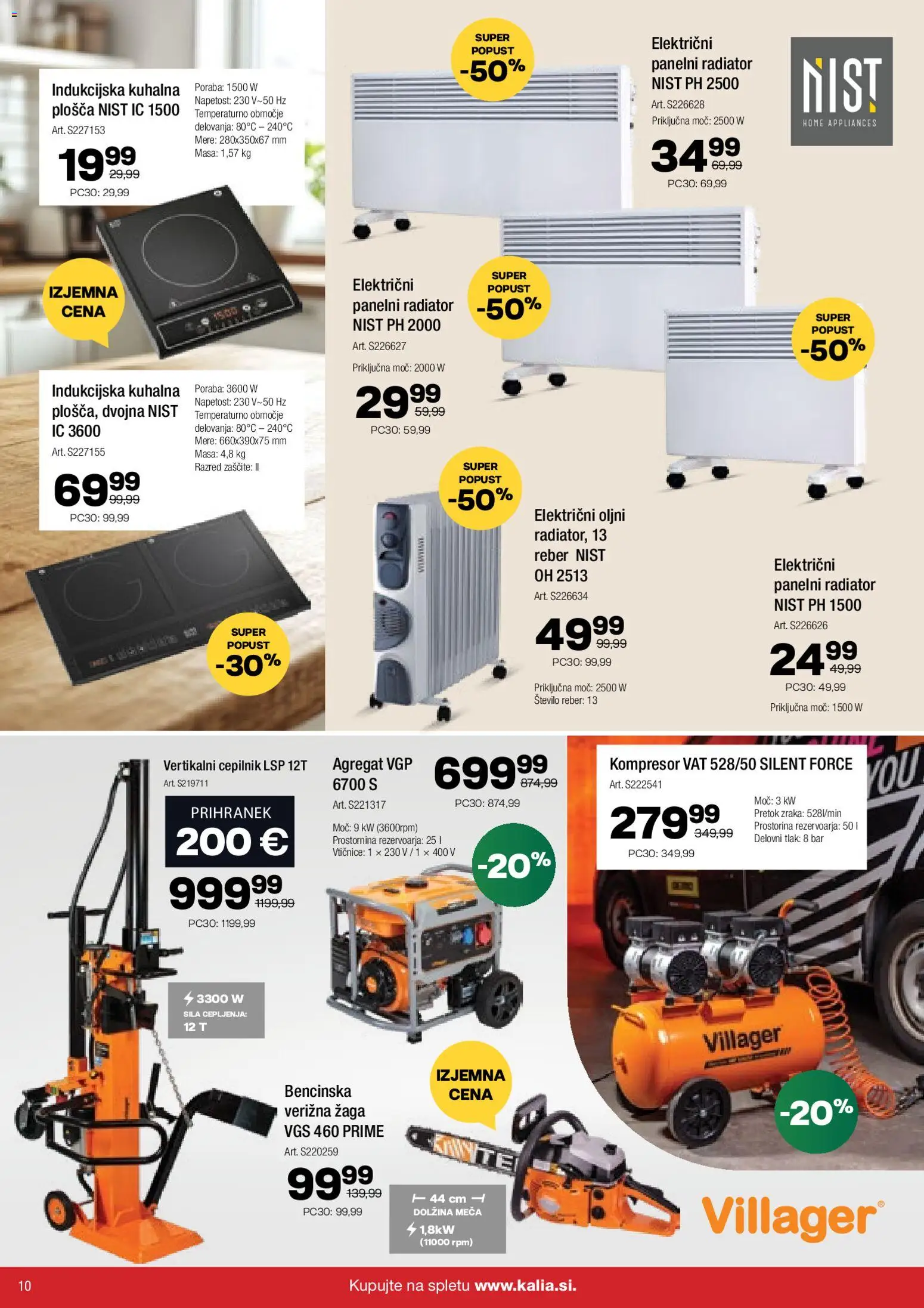 Novi Kalia katalog ponudbe – veljaven od 12.01.2026 | Stran: 10 | Izdelki: Radiator, Verižna žaga