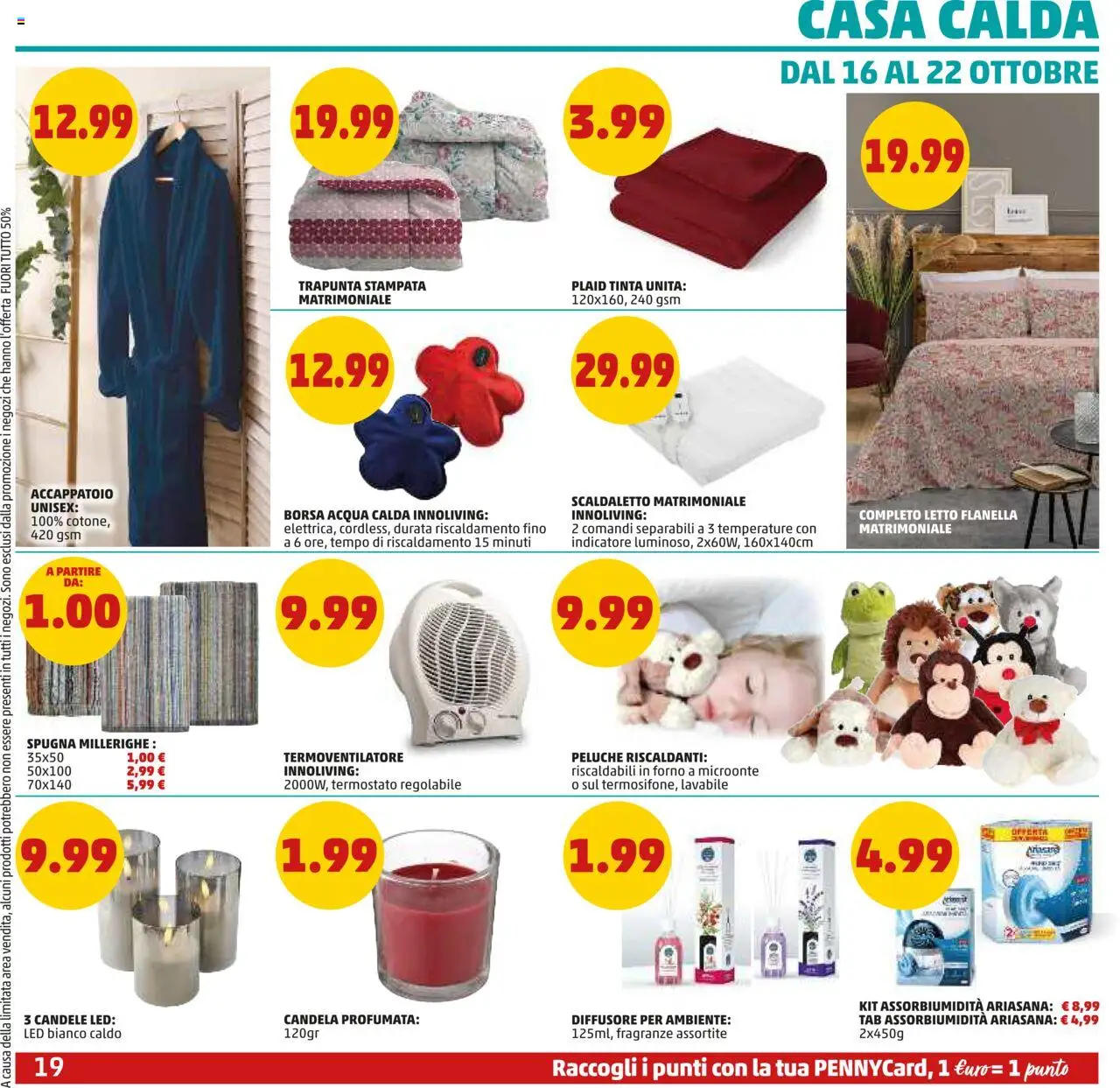 Volantino PENNY del 09.10.2025 | Pagina: 19 | Prodotti: Plaid, Peluche, Accappatoio, Trapunta