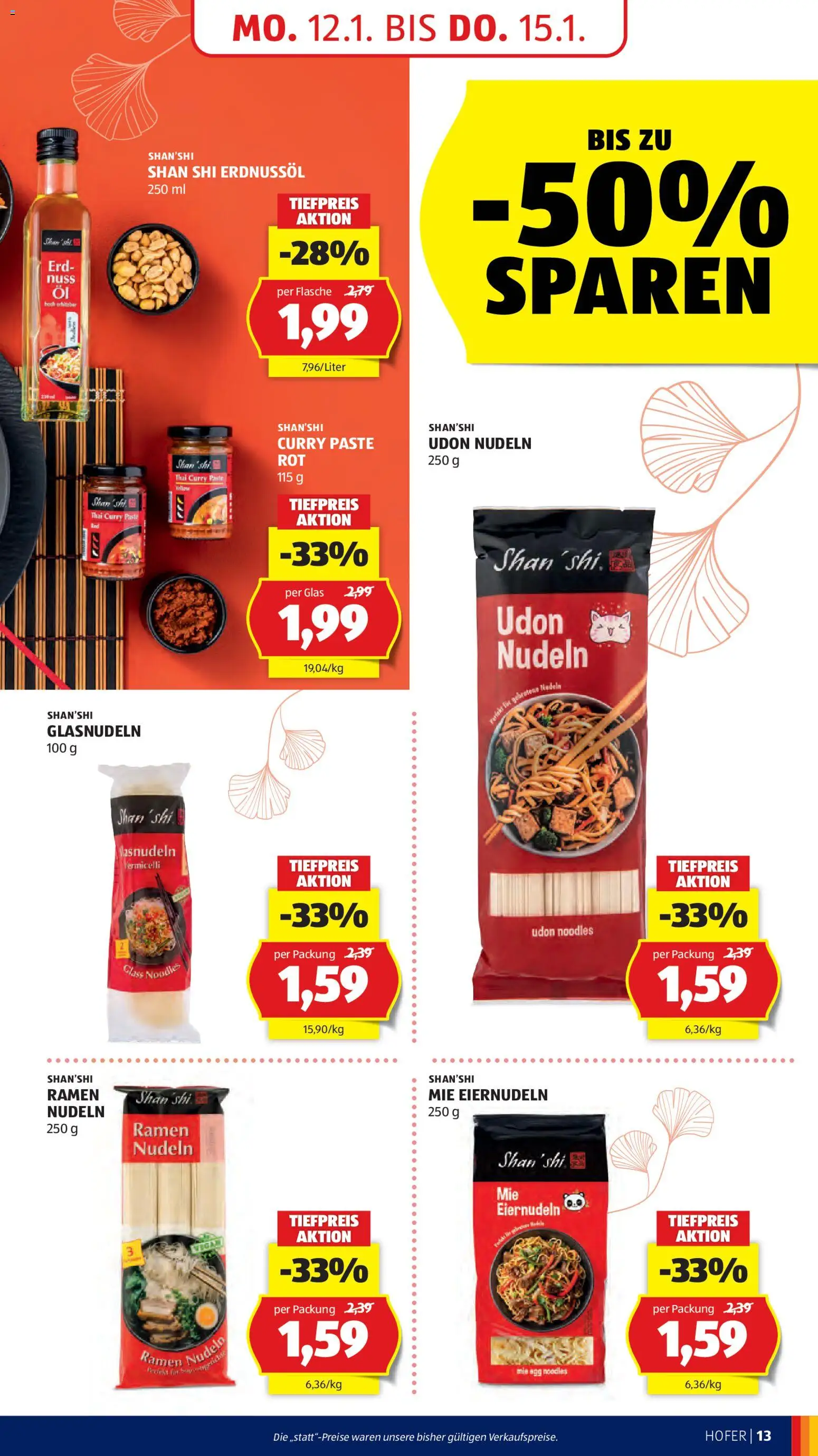 Hofer Flugblatt gültig ab 09.01.2026 | Seite: 15 | Produkte: Nudeln
