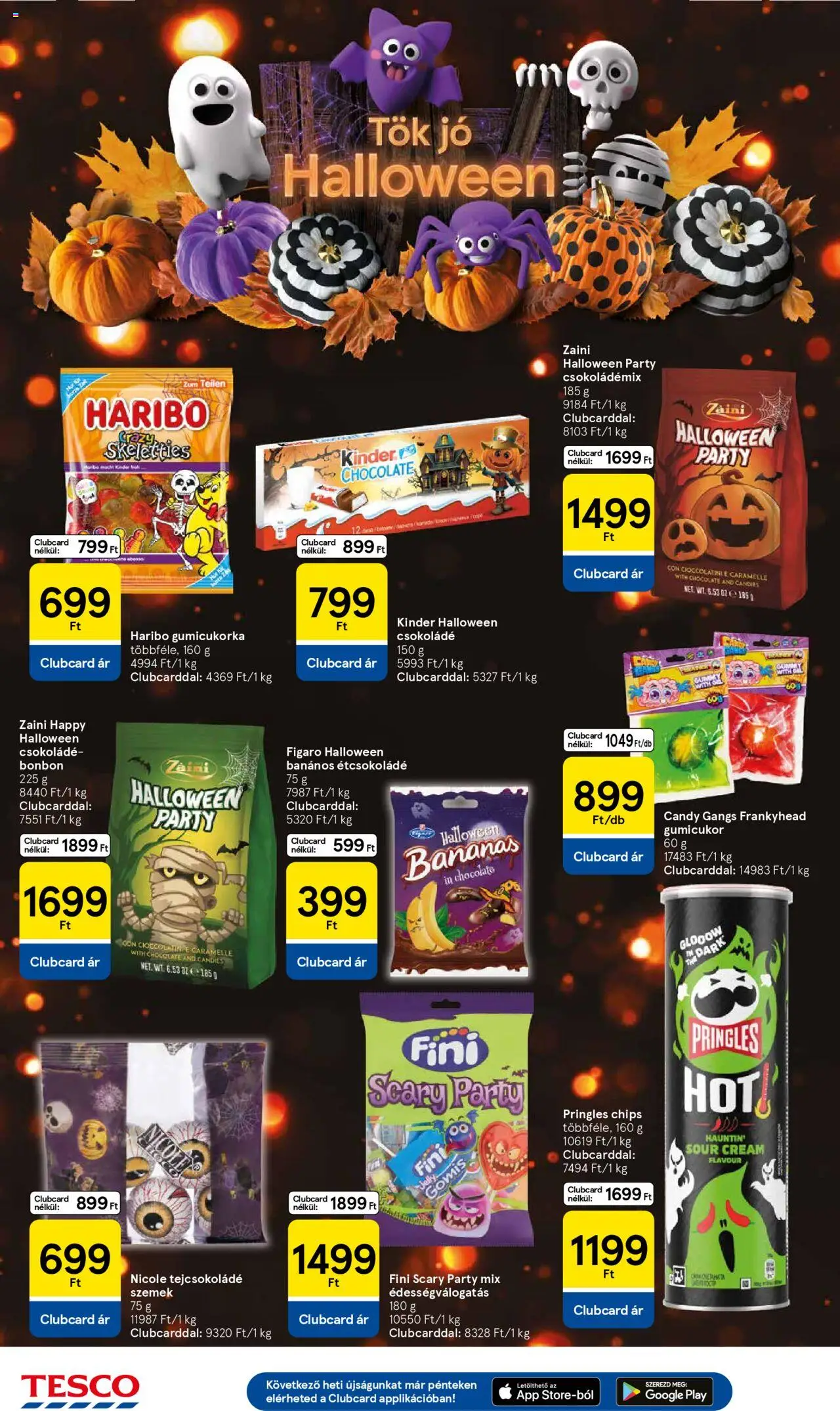 Tesco akciós ujság - amely érvényes a következő dátumtól: 16.10.2025 | Oldal: 12 | Termékek: Chips, Tök, Gumicukor, Étcsokoládé
