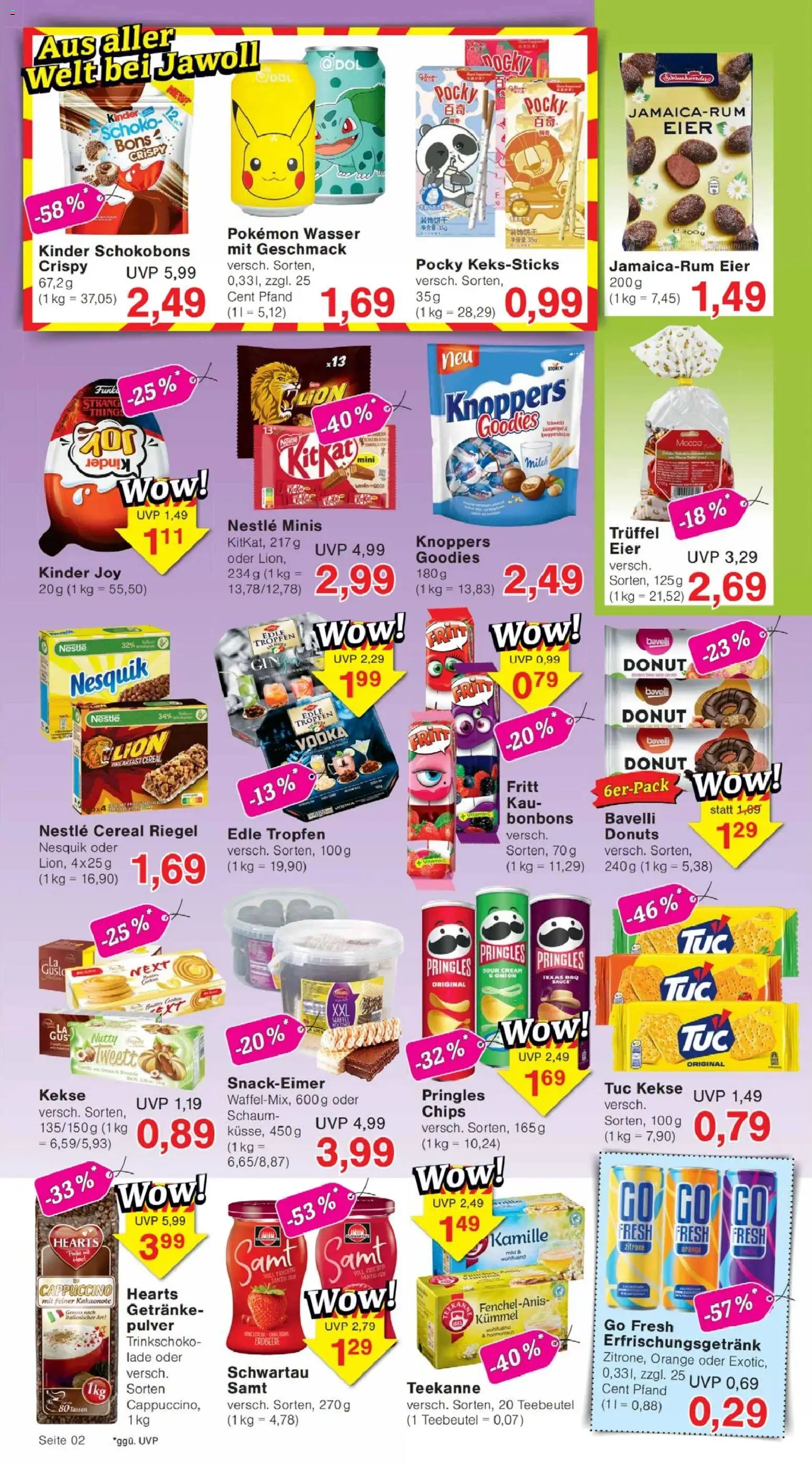 Jawoll Prospekt – gültig ab 02.02.2026 | Seite: 2 | Produkte: Donuts, Zitrone, Knoppers, Pringles