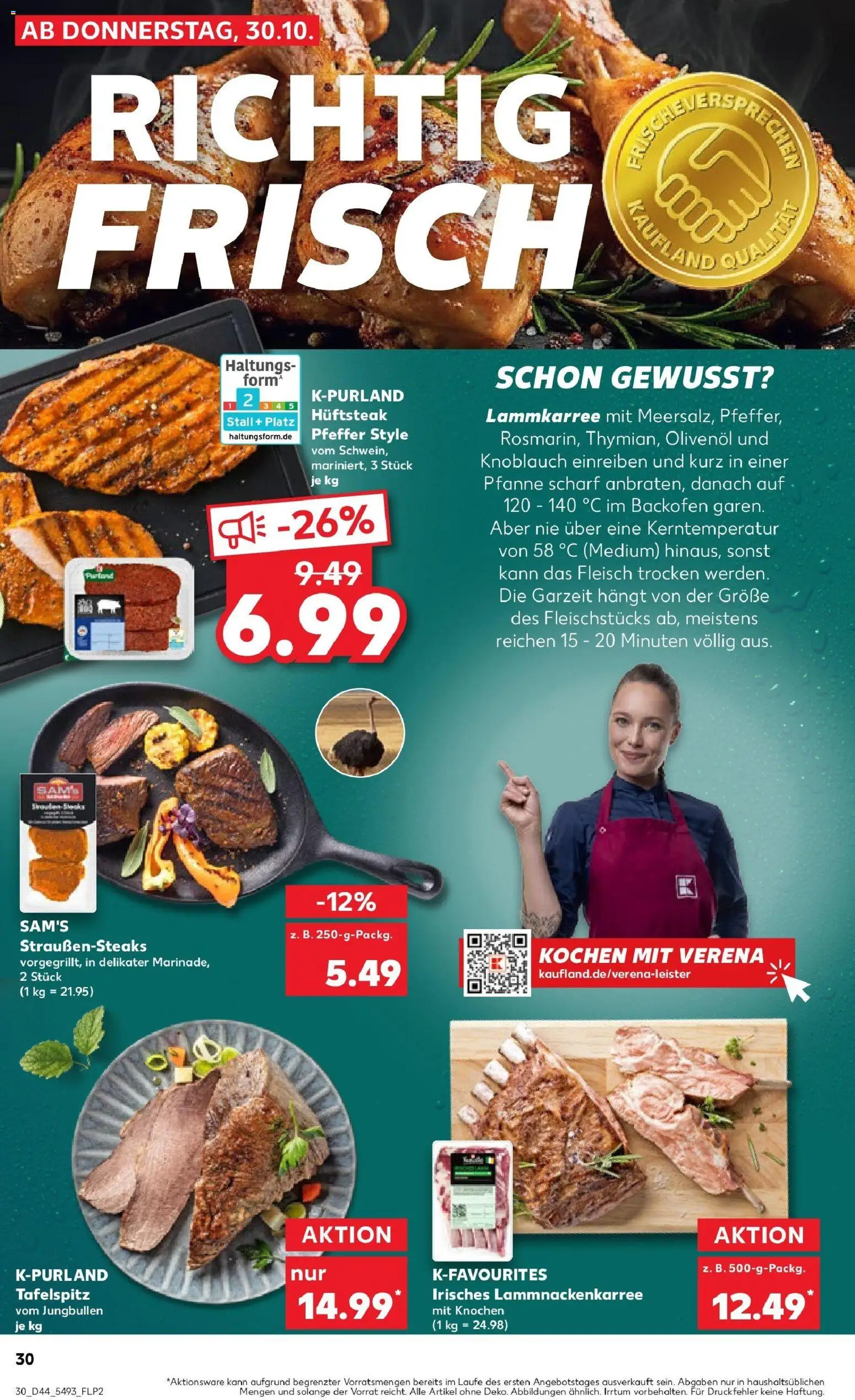 Kaufland prospekt Emmendingen	 – gültig ab 30.10.2025 | Seite: 30 | Produkte: Olivenol, Pfeffer, Knoblauch, Steak