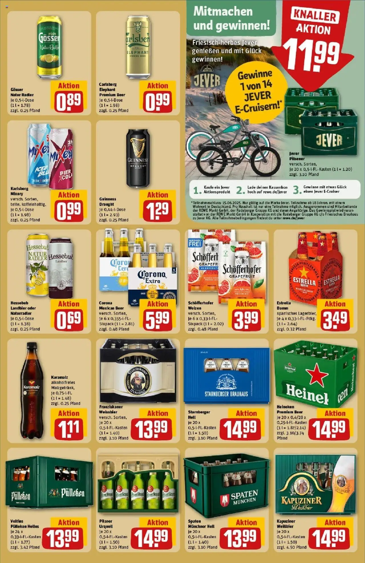 Rewe prospekt Frankfurt / Nieder-Eschbach	 - gültig ab dem 01.06.2025 | Seite: 15 | Produkte: Grapefruit, Jever, Mixery, Veltins