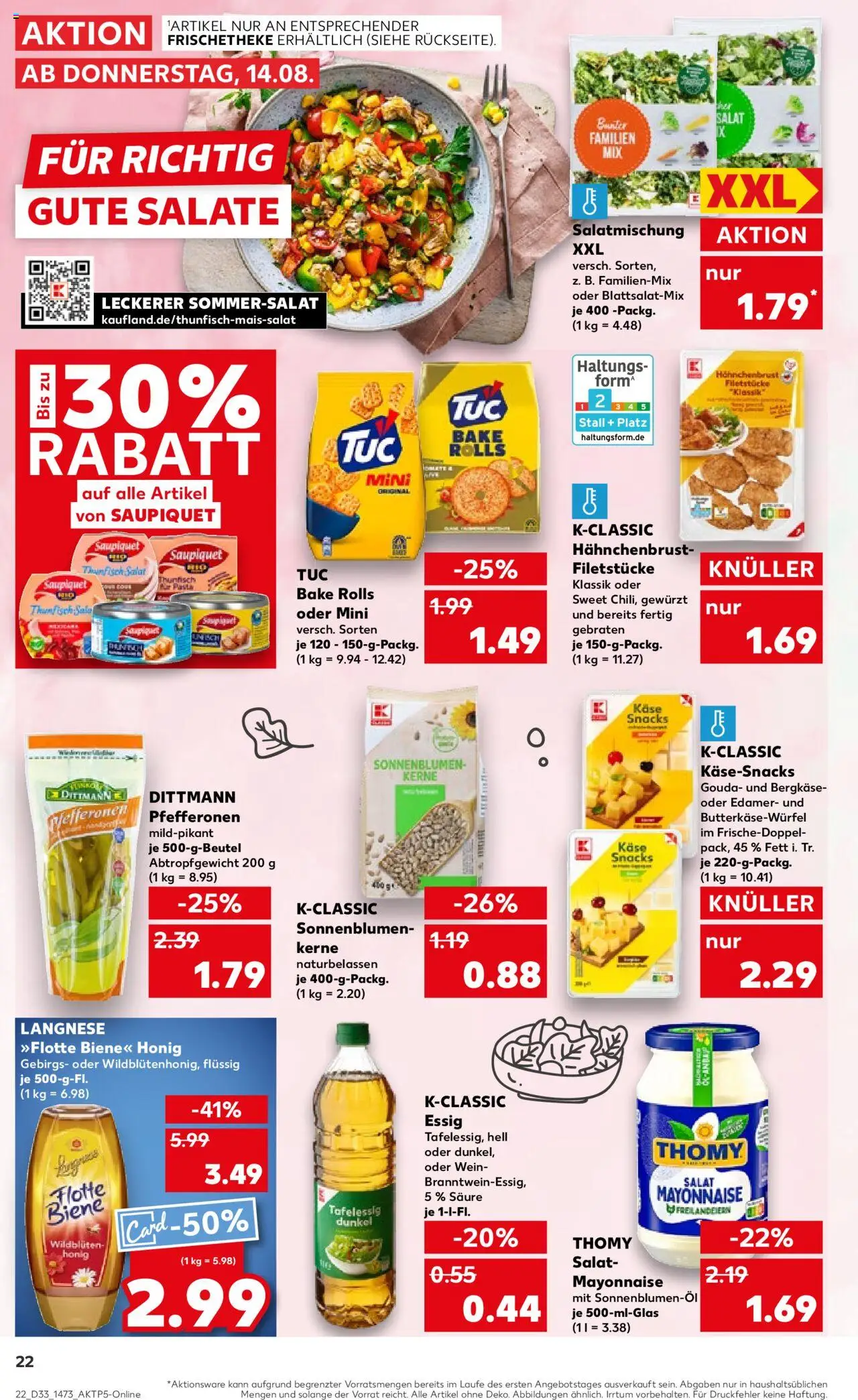 Kaufland Prospekt 	 - gültig ab dem 14.08.2025 | Seite: 24 | Produkte: Langnese, Käse, Thunfisch, Wein