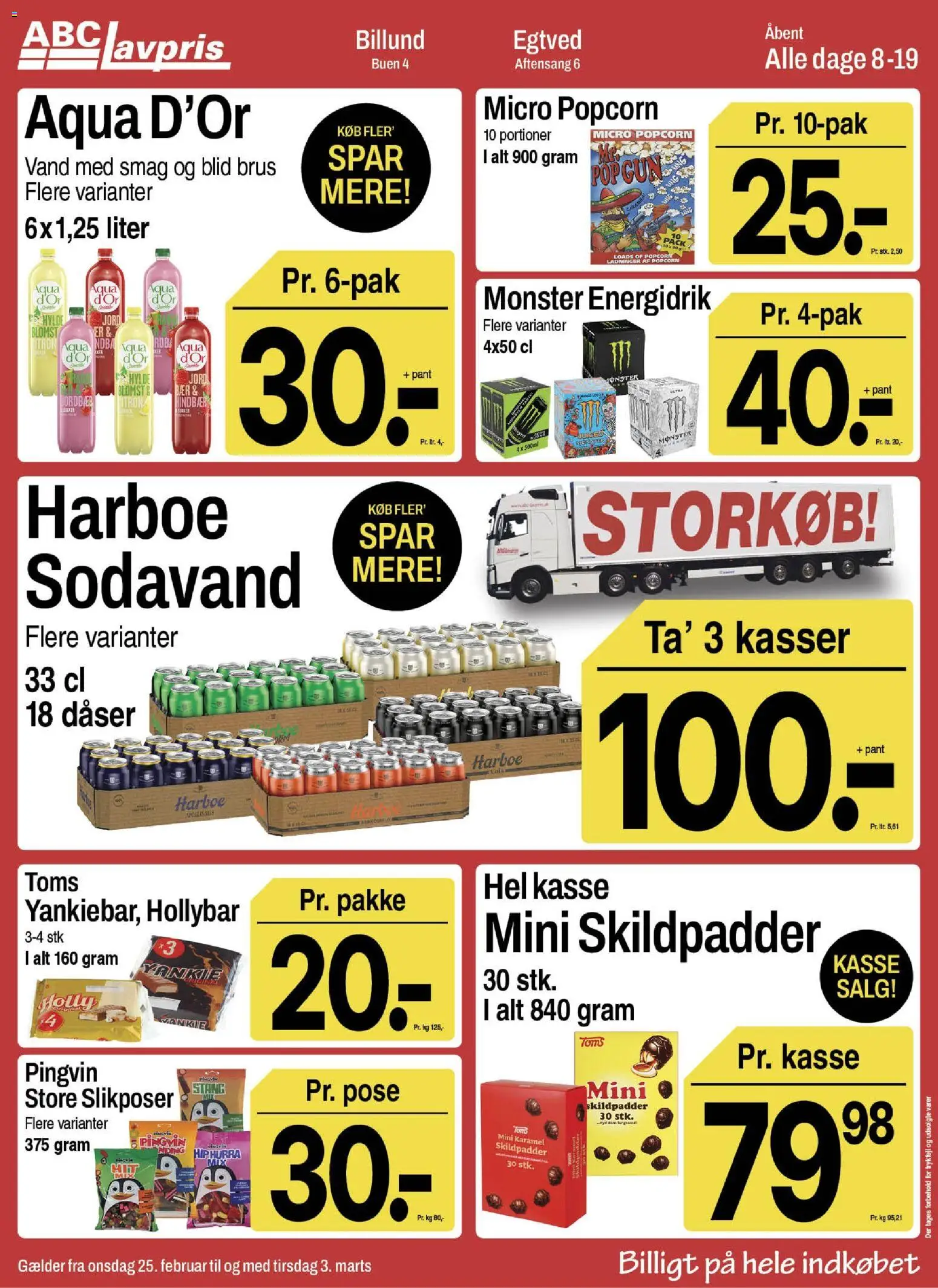 Abc Lavpris tilbudsavis – gyldig fra 25.02.2026 | Side: 4 | Produkter: Hylde, Sodavand, Popcorn
