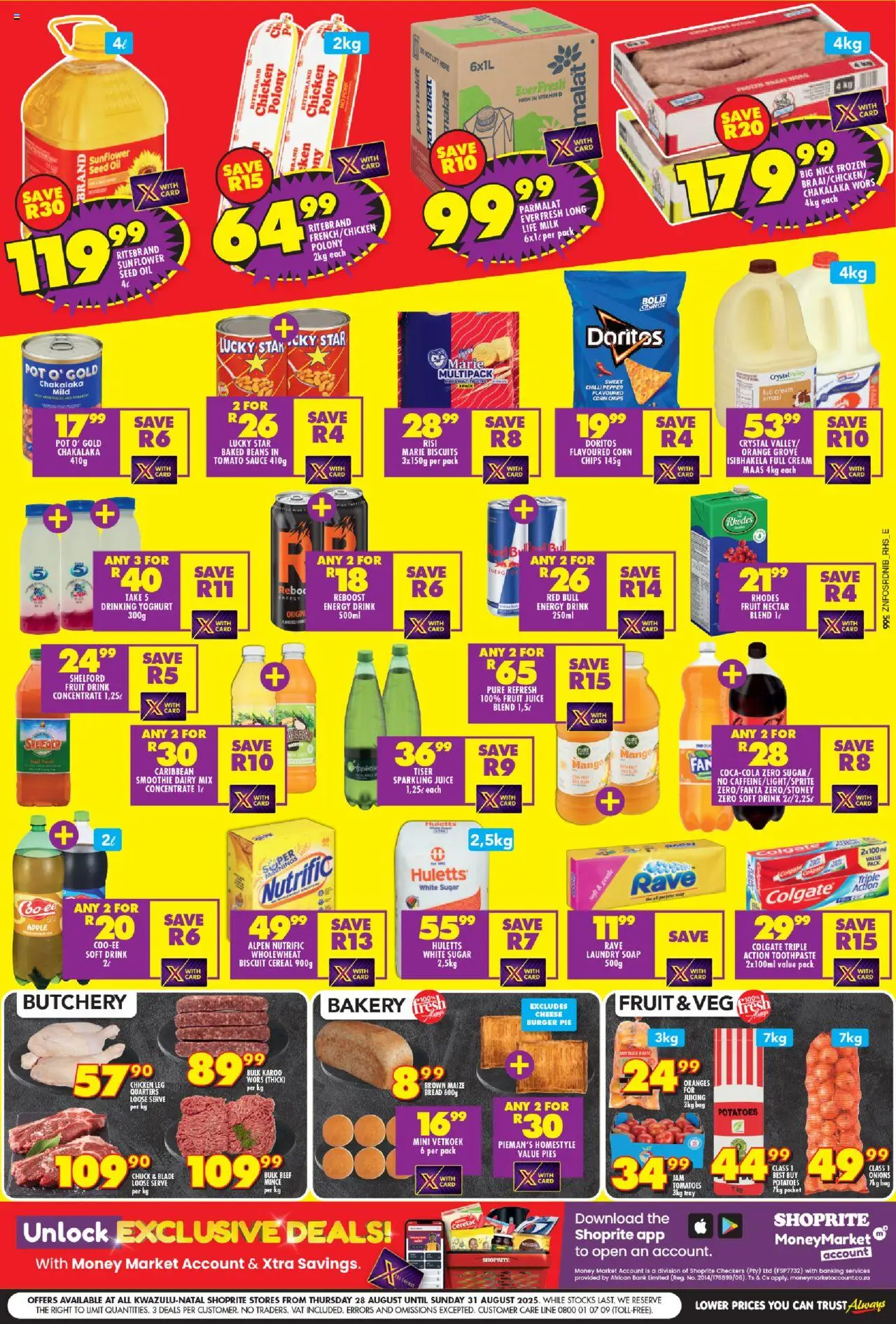 Shoprite KwaZulu-Natal - Low Price Bonanza │ valid from 28.08.2025 | Page: 2 | Products: Bag, Tomato sauce, Toothpaste, Chilli