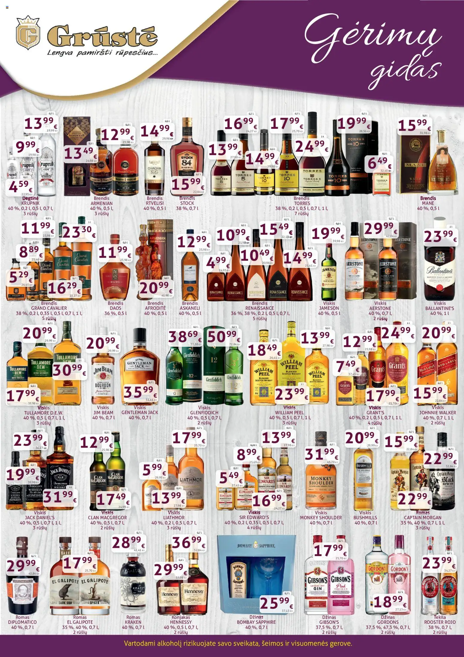 GRUSTE akcijos nuo 21.12.2025 | Puslapis: 3 | Prekių: Degtinė, Viskis, Džinas