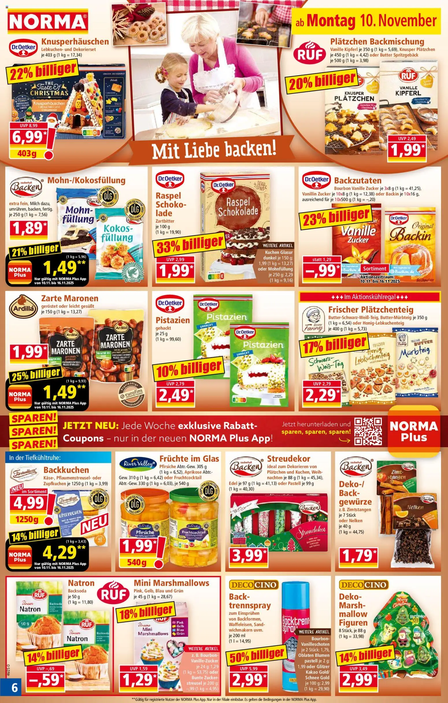 Norma Prospekt 	 – gültig ab 10.11.2025 | Seite: 6 | Produkte: Butter, Pistazien, Bourbon, Kuchen