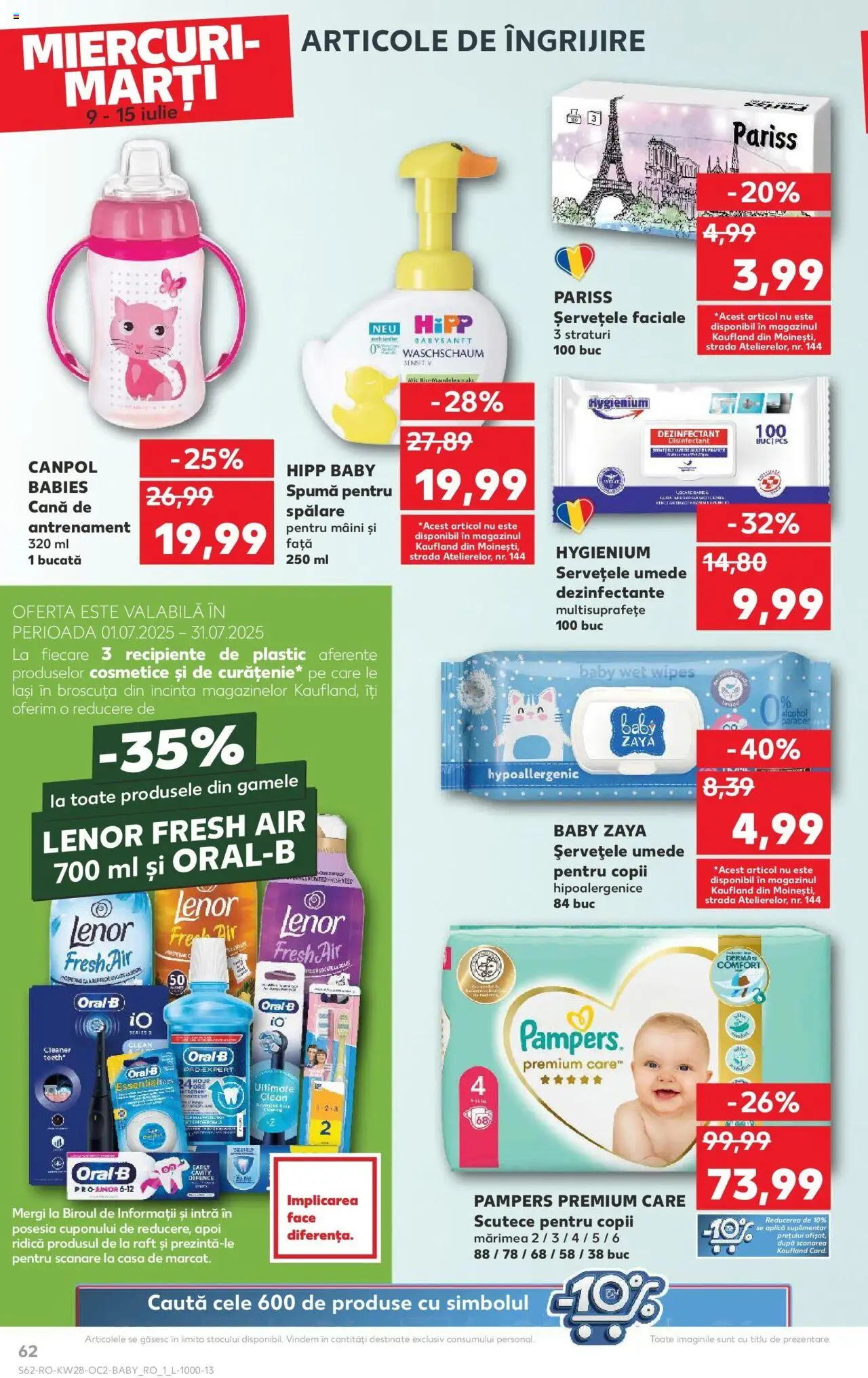 Catalog Kaufland - Bucureşti – valabil de la 09.07.2025 | Pagină: 62 | Produse: Pomelo, Recipiente, Șervețele umede, Scutece