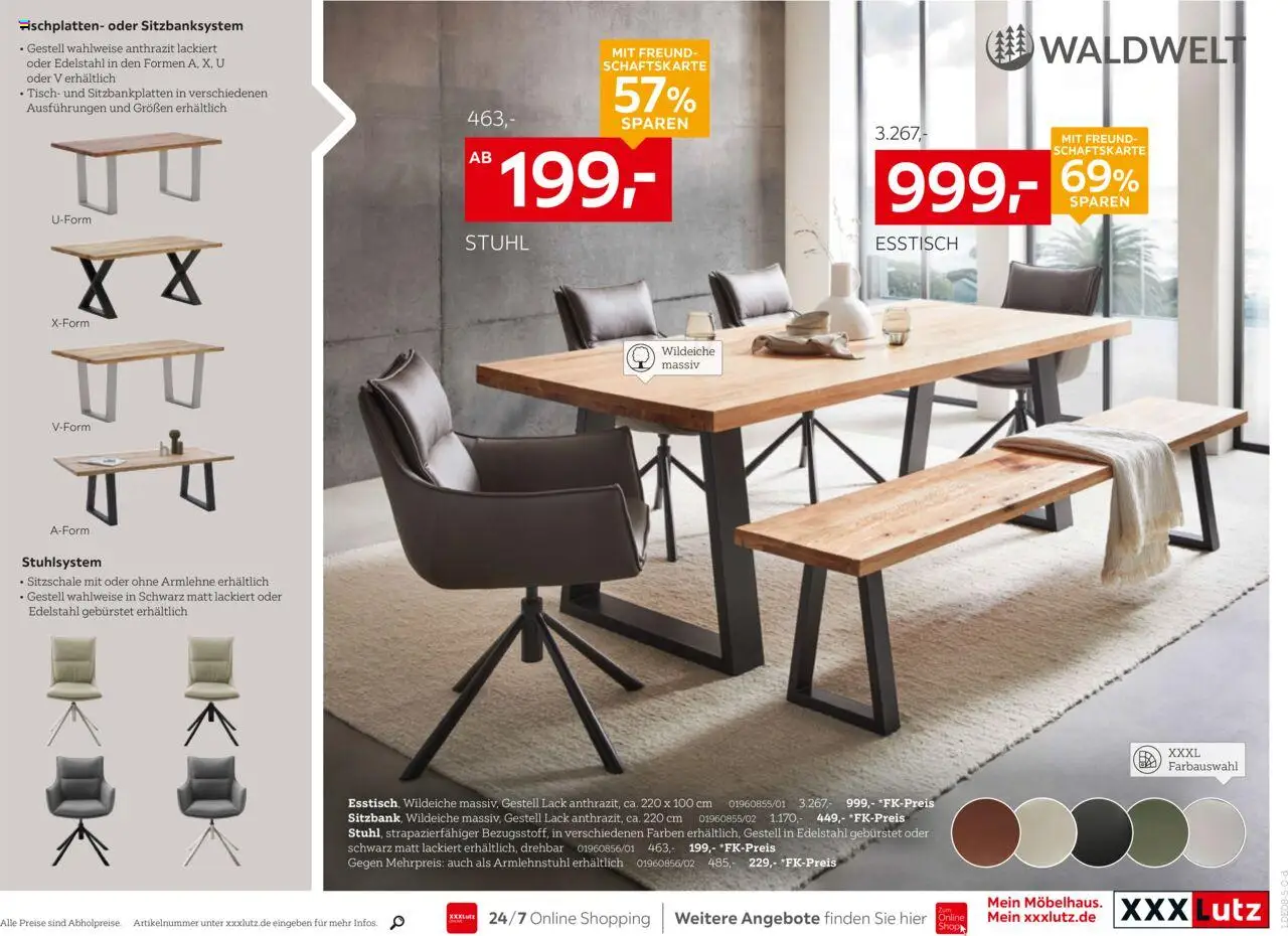 XXXL Lutz Nr. 1 beim Preis - gültig ab dem 18.08.2025 | Seite: 15 | Produkte: Esstisch, Tisch, Stuhl