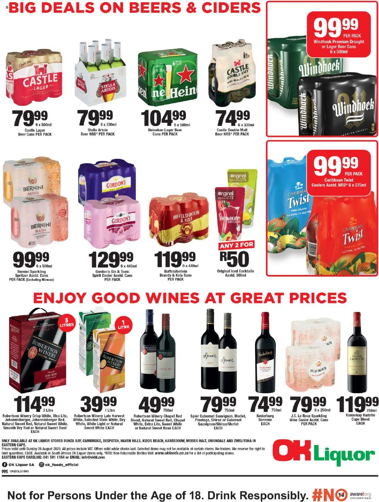 OK Foods - Eastern Cape - OK Liquor │ valid from 13.08.2025 | Page: 2 | Products: Brandy, Tonic, Cooler, Blush