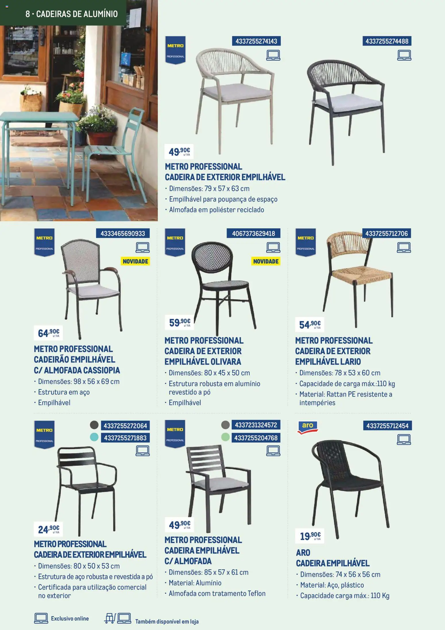 Makro Prepare o seu negócio para o bom tempo com 10desconto │ válido de 01.03.2026 | Página: 8 | Produtos: Cadeiras, Pó, Almofada, Cadeira