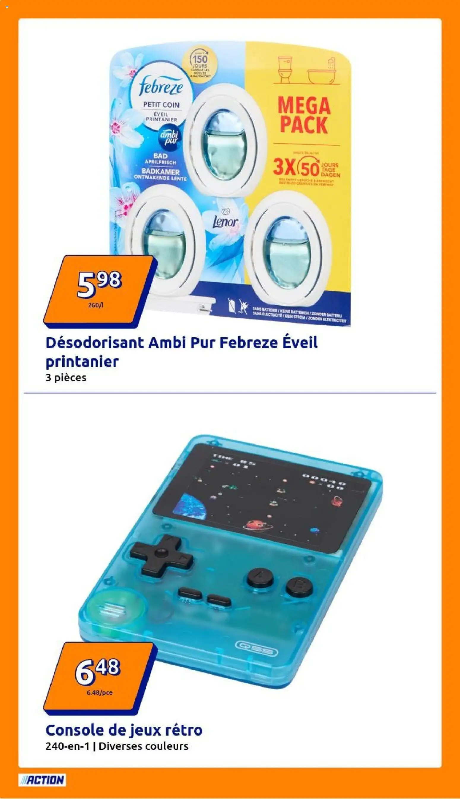 {H1} | Page: 4 | Produits: Lenor, Désodorisant, Jeux