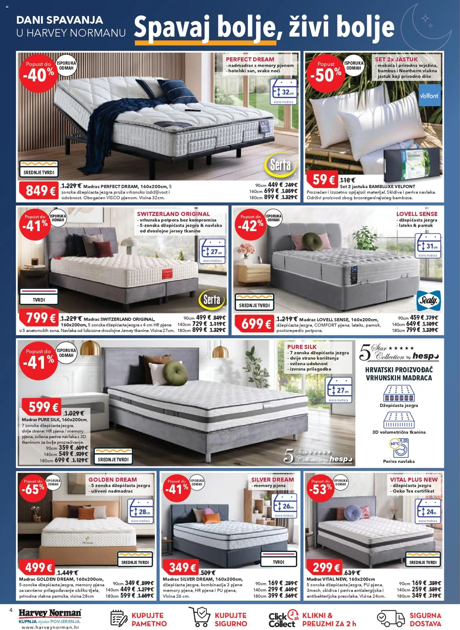 Harvey Norman katalog | vrijedi od 23.04.2026 | Stranica: 4 | Proizvodi: Madrac, Jastuk, Nadmadrac
