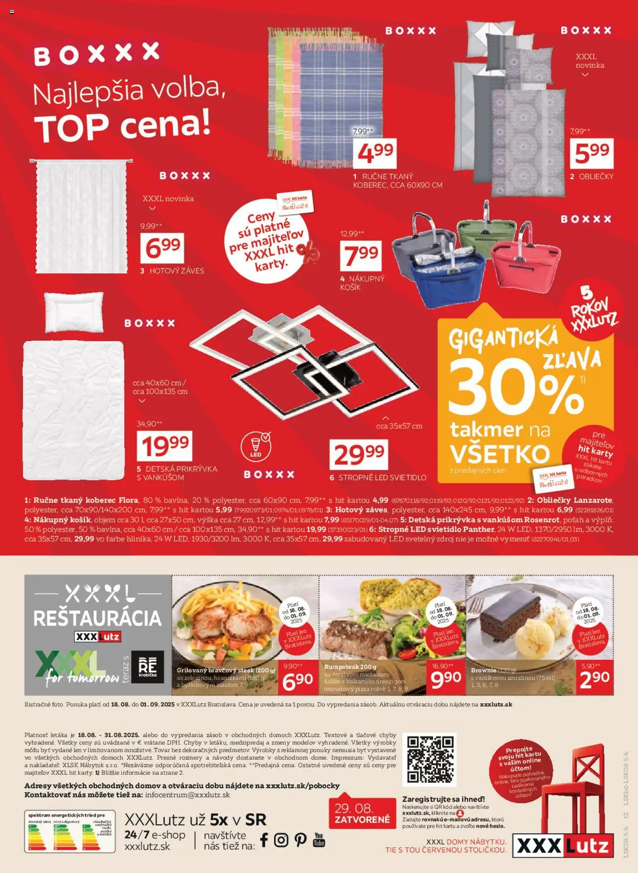XXXLutz zľava 30 % takmer na všetko │ platný od 18.08.2025 | Strana: 12 | Produkty: Nábytok, Obliečky, Koberec, Svietidlo